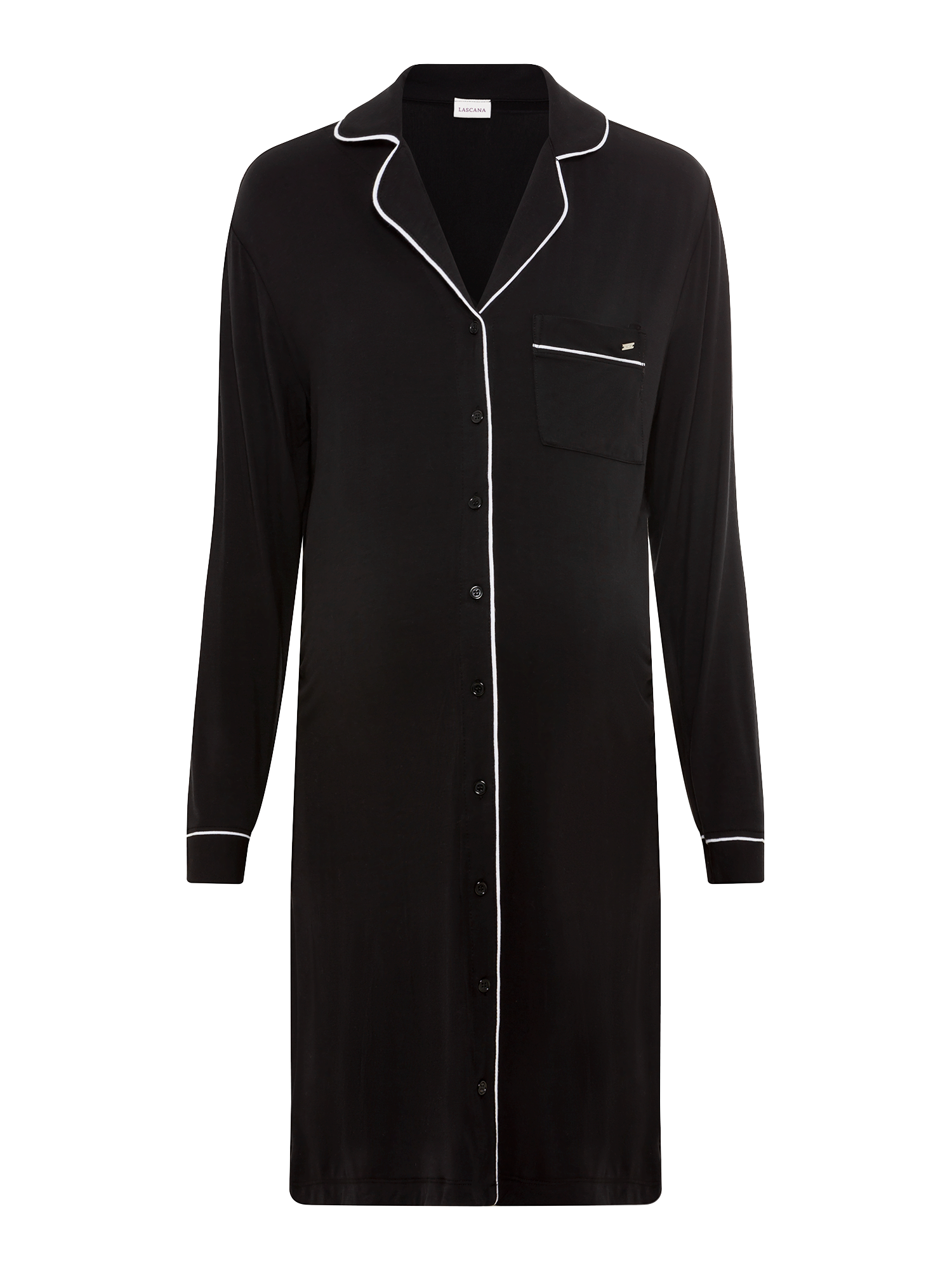 LASCANA Chemise de nuit de grossesse Poche plaquées avec passepoils contrastants