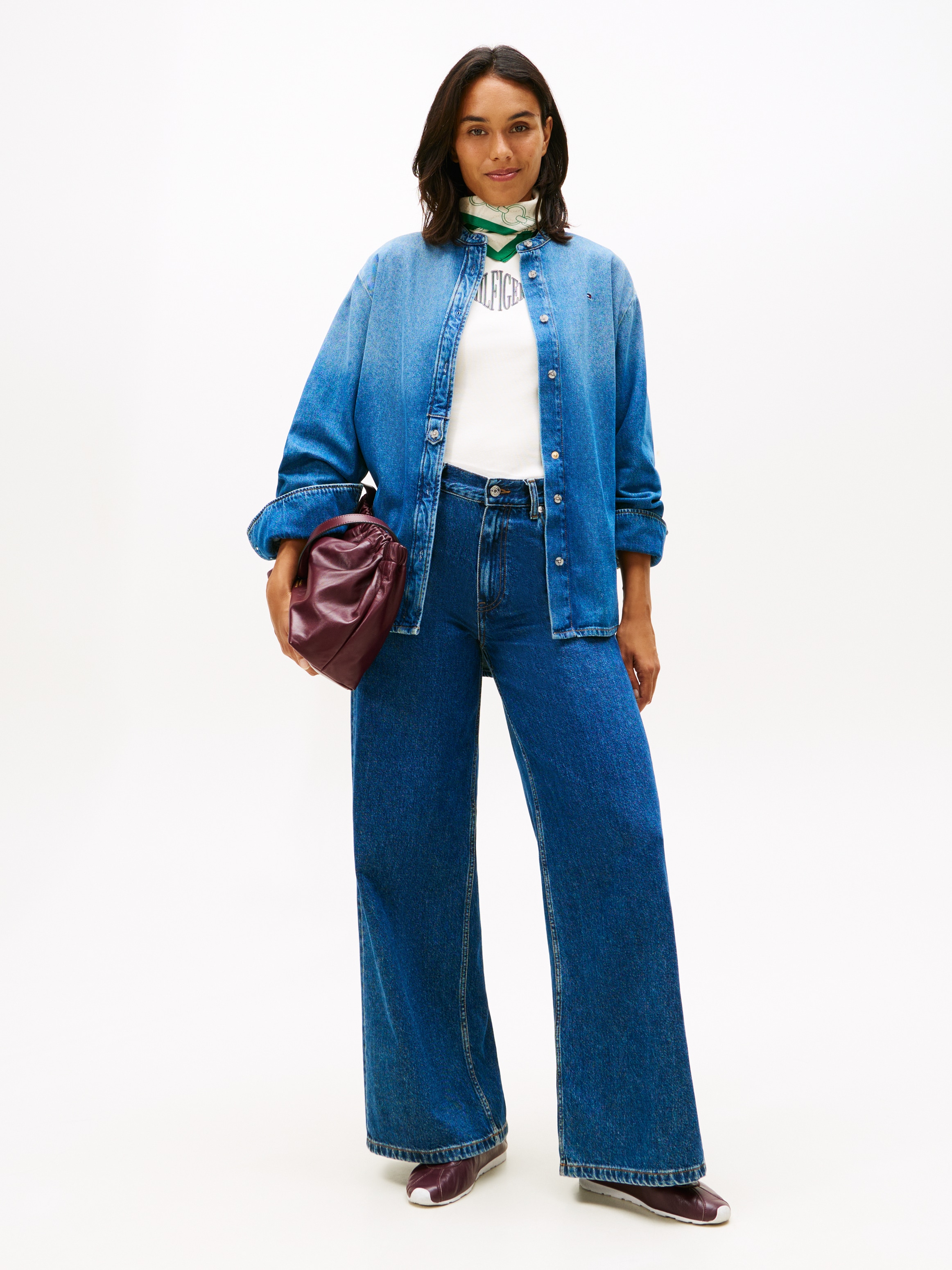 Tommy Hilfiger Blouse en jean »DNM GLOW STAND-COLLAR SHIRT LS«