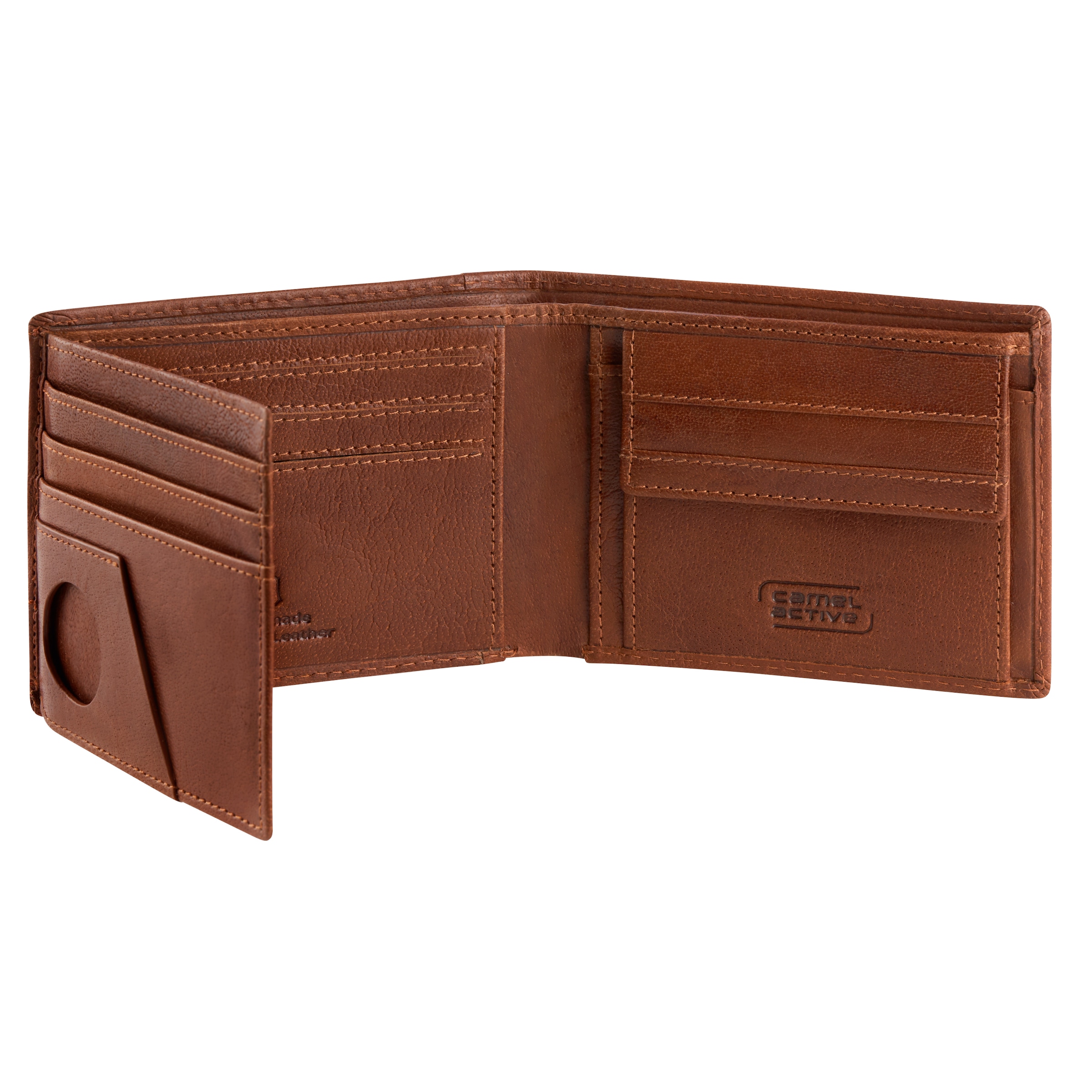 camel active Porte-monnaie »Field« aus fein genarbte Leder mit RFID-Schutz und Tracking Tag Fach
