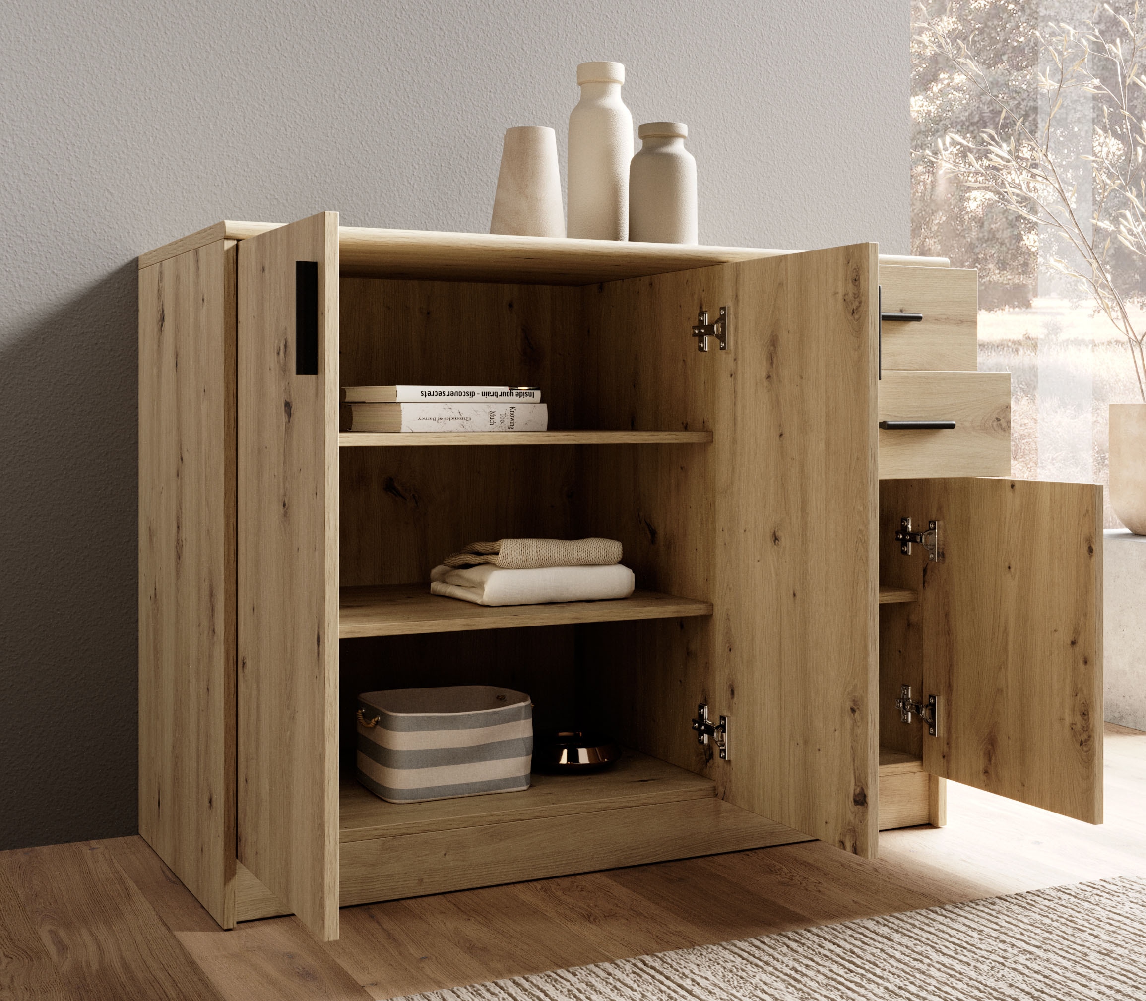 HBZ Sideboard »Nelly Kommode, BxHxT 109x86x50cm« 1 cuis tlg. Breite 109cm, Einlegeböden verstellbar, foliert