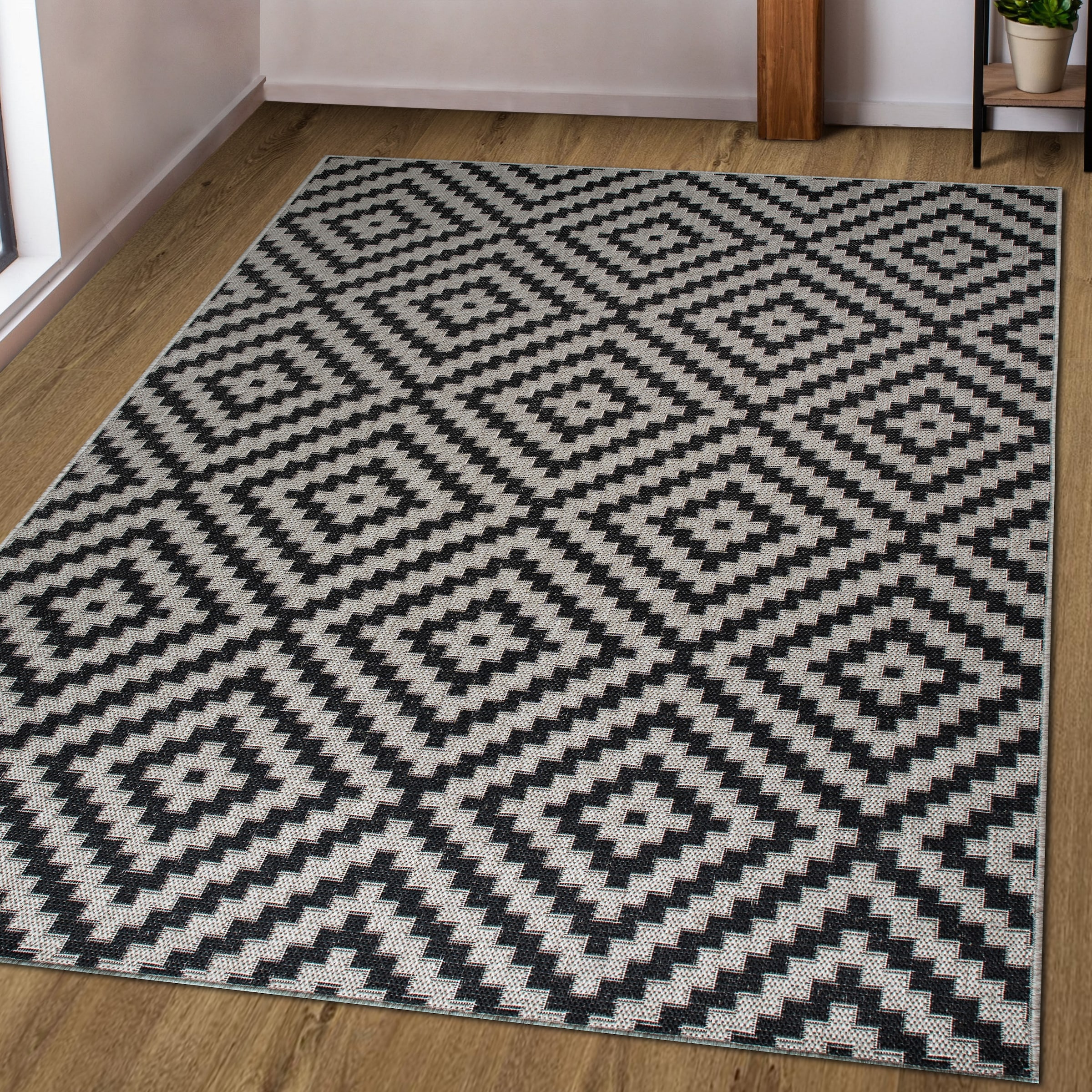 my home Tapis »Cordoba auch als Läufer erhältlich« Rectangulaire 3 mm Höhe In- und Outdoor geeignet, Sisal-Optik, Wetterfest & UV-beständig, Boho