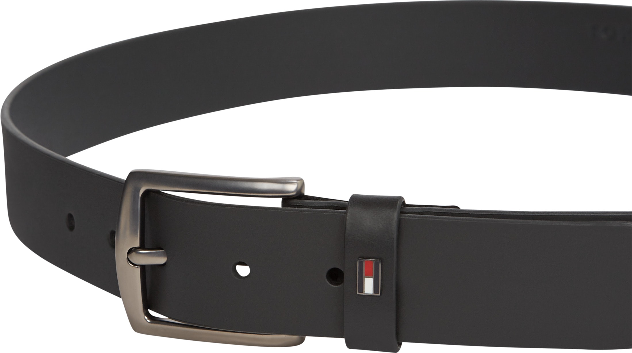 Tommy Hilfiger Ceinture en cuir »DENTON 3.5  cm breit EXT« Einfachdornschliesse, Metalllogo