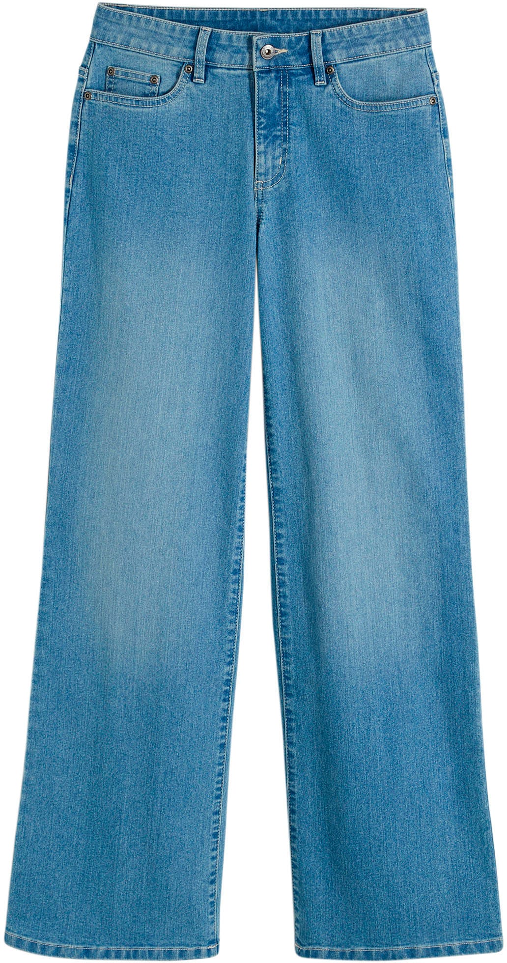 bonprix Jeans large Loose Fit, 5-Pocket-Style, Wide-Leg Jeans, Mid Waist