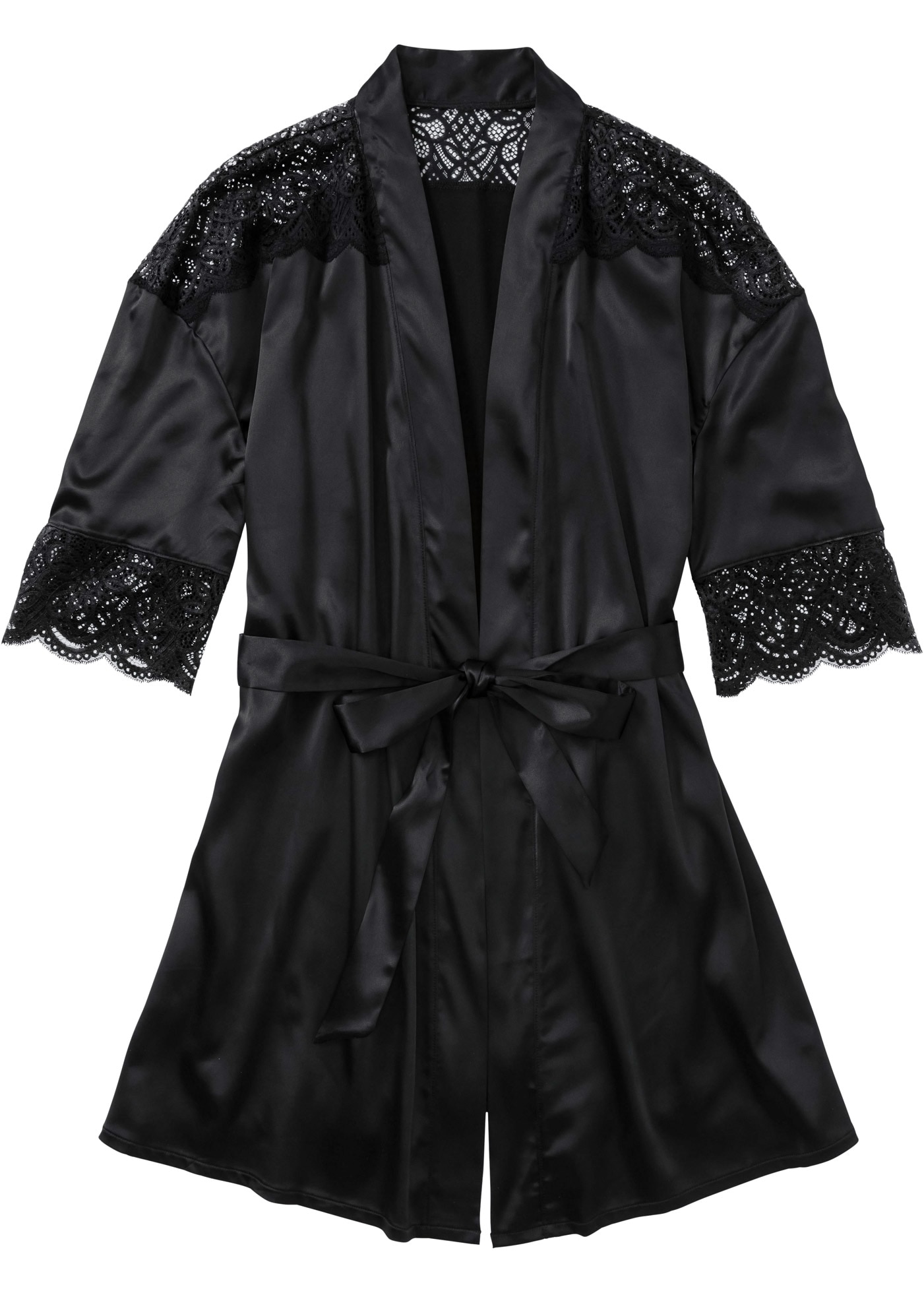 bonprix Kimono »Satin Kimono mit Glanzeffekt« aus Polyester, Polyamid und Elasthan, unifarben mit Glanzeffekt