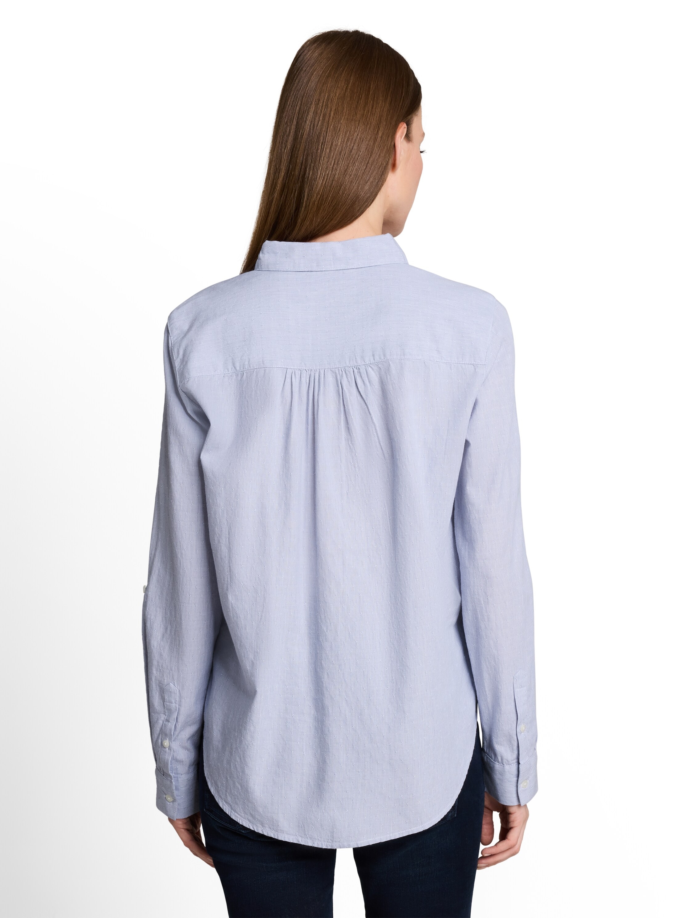 TOM TAILOR Blouse à manches longues »Regular« avec broderies fines et col de chemise