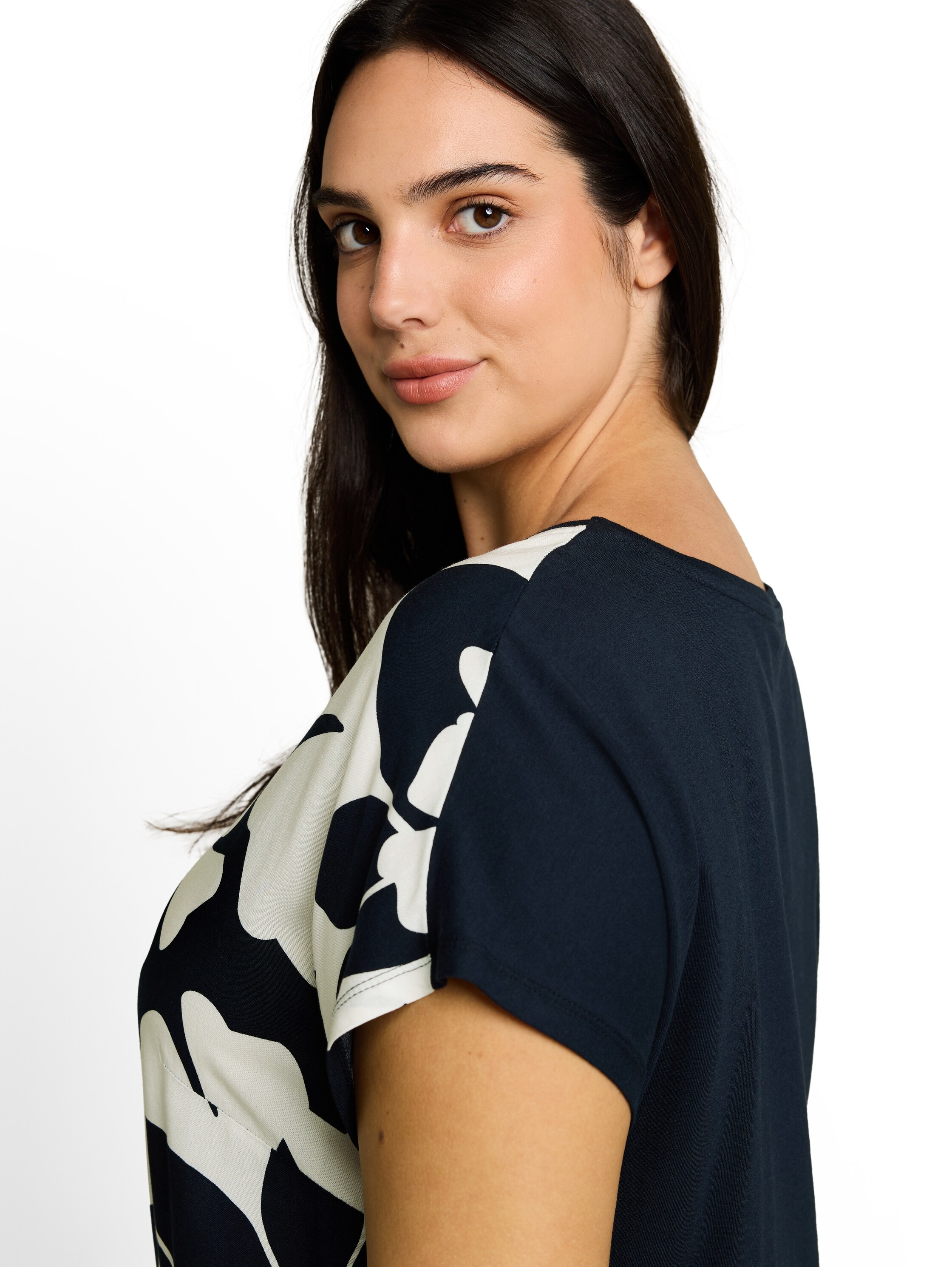 TOM TAILOR PLUS Kurzarmshirt Sommershirt mit grafischem Muster - Grosse Grössen