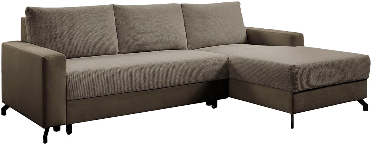 exxpo - sofa fashion Canapé d'angle »Quattro L-Form, B/T: 247/162 cm« wahlweise mit Bettfunktion, Bettkasten
