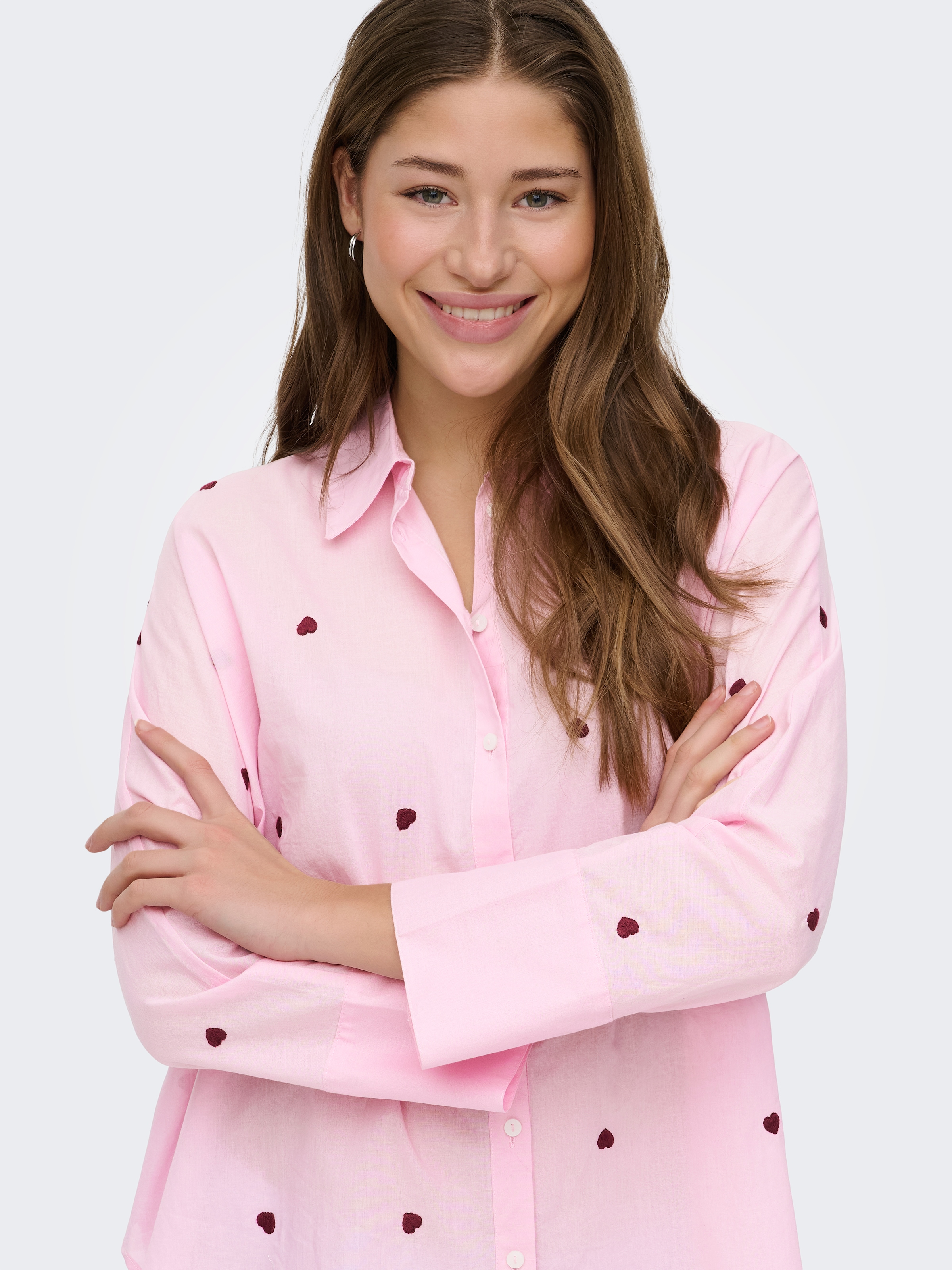 ONLY Blouse chemise »ONLNEW LINA GRACE LS EMB SHIRT NOOS WVN«