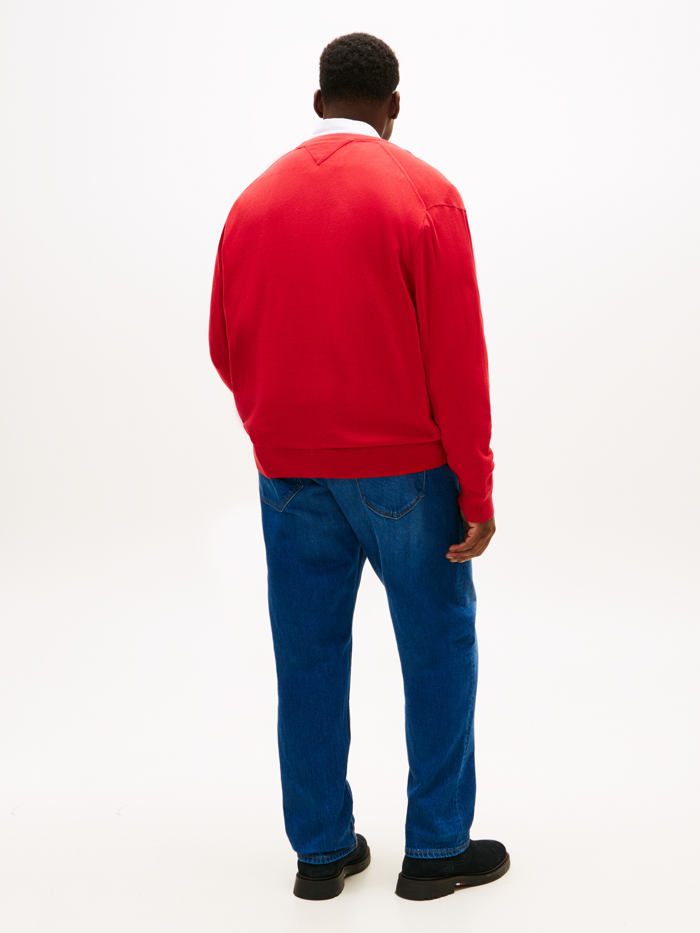 Tommy Hilfiger Big & Tall V-Ausschnitt-Pullover »BT-ESSENTIAL COTTON« Rippbündchen am Ärmel, Saum und Ausschnitt,  Grosse Grössen, normale Passform