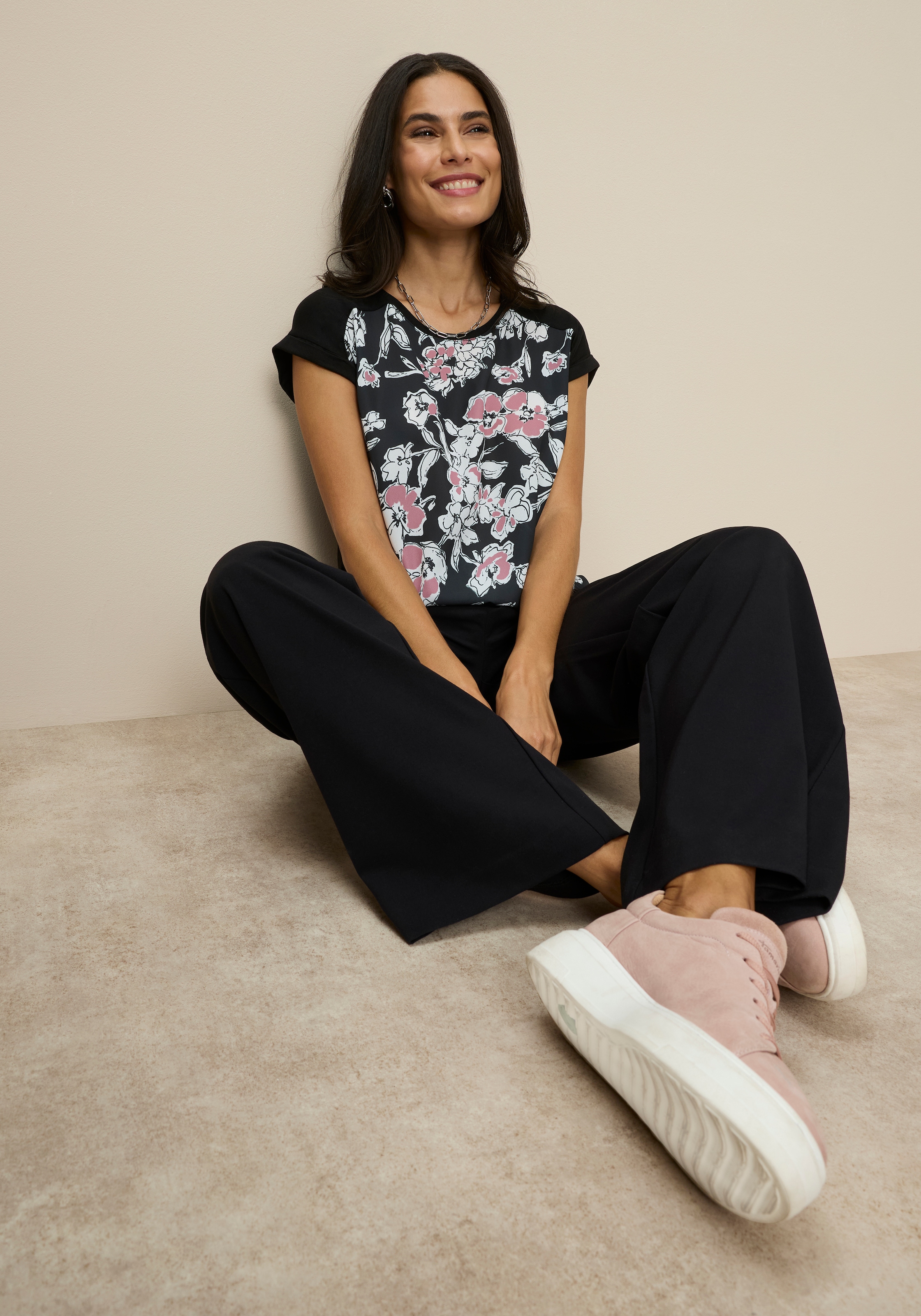 Tamaris Chemisier à chemise in lockerer Form mit Print