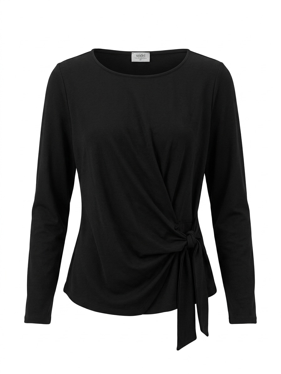 Seidel Moden Langarmshirt Langarmshirt mit seitlicher Bindung - MADE IN GERMANY