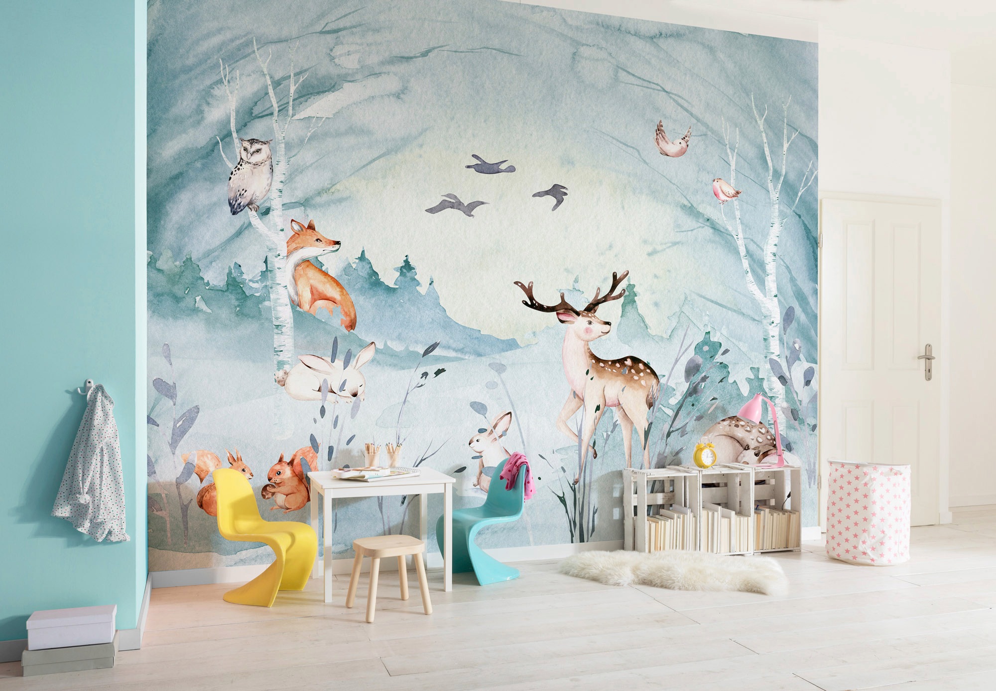 Komar Vliestapete »Digitaldruck Vlies -  Animal Sleepover - Grösse 350 x 280 cm« bedruckt glatt Kinderzimmer