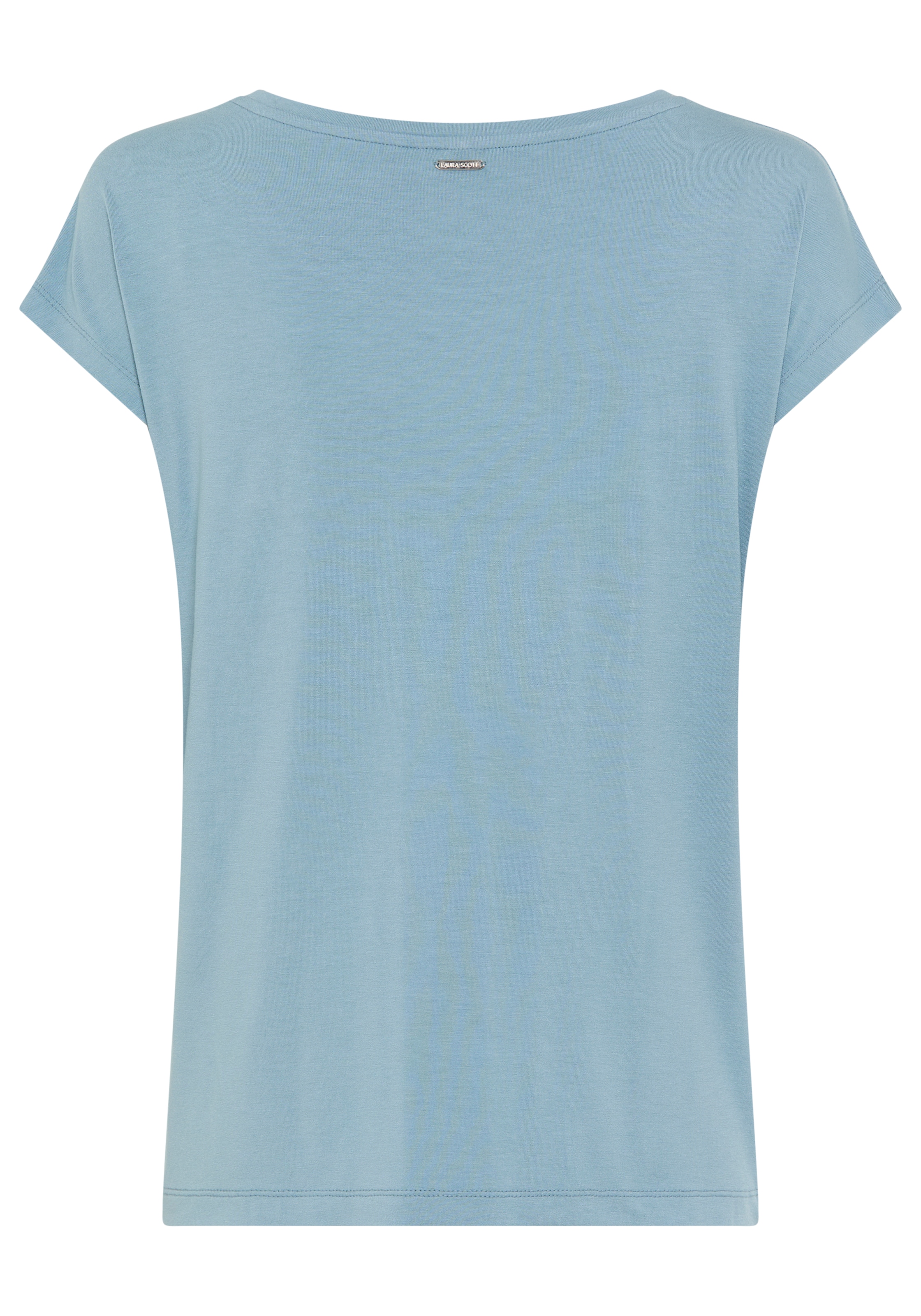 Laura Scott Shirt à col rond figurumschmeichelnde Passform, aus elastischem Single Jersey
