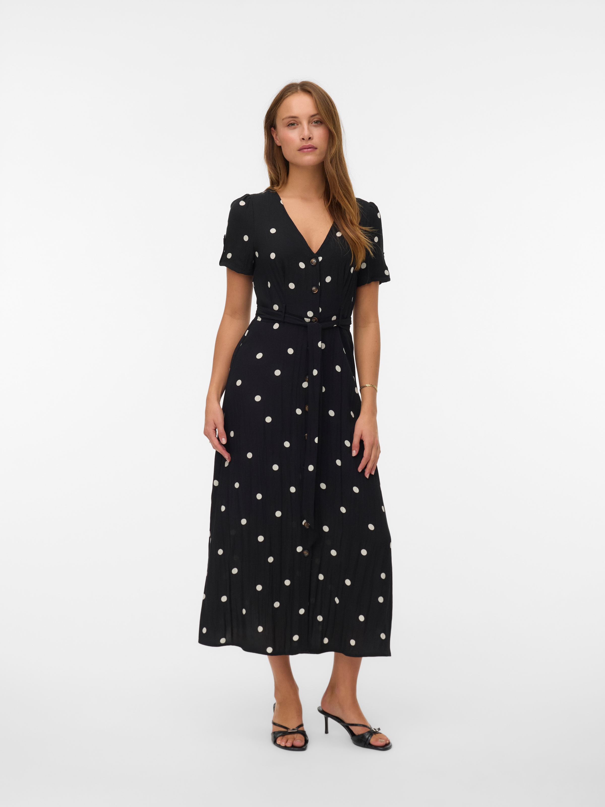 Vero Moda Robe d'été »VMJOAN S/S 7/8 SHIRT DRESS WVN BTQ« Viskosemischung