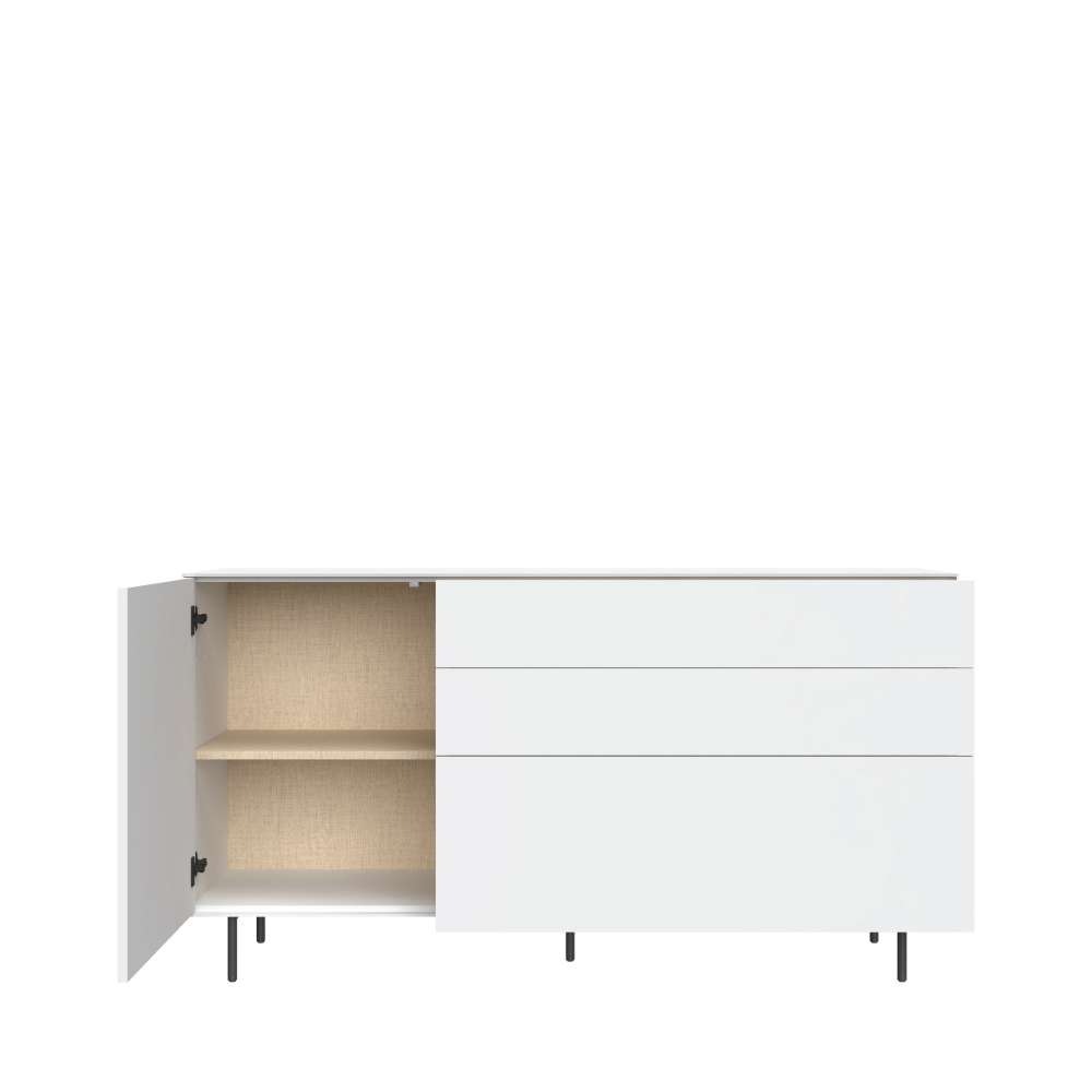 LeGer Home by Lena Gercke Sideboard »Essentials, Kommode, Anrichte, Kombikommode, Schrank mit Metallfüssen« Breite: 166 cm, UV lackiert, Push-to-open-Funktion