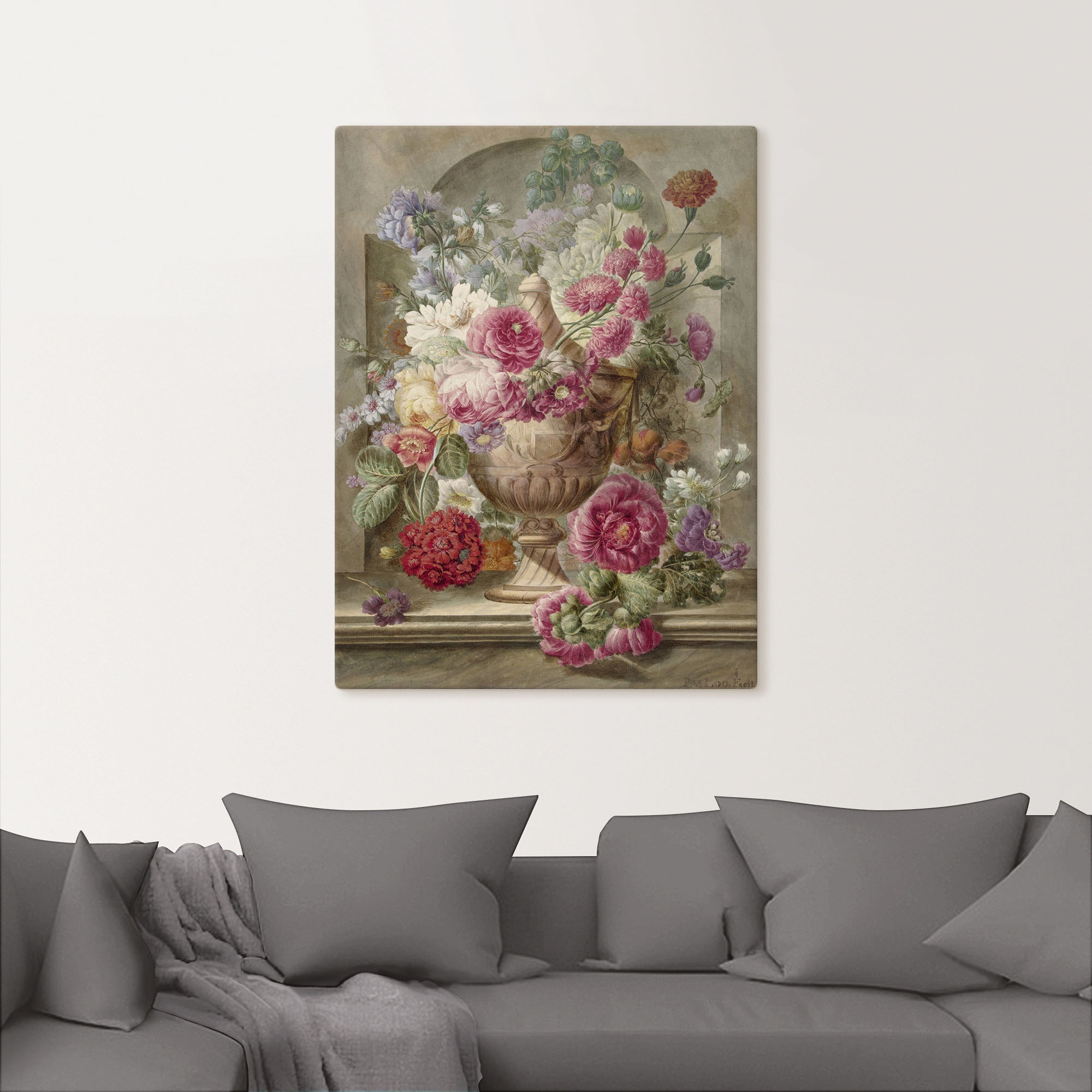 Artland Tableau sur toile »Vase mit Blumen.« 1 cuis tlg. auf Holzrahmen gespannt