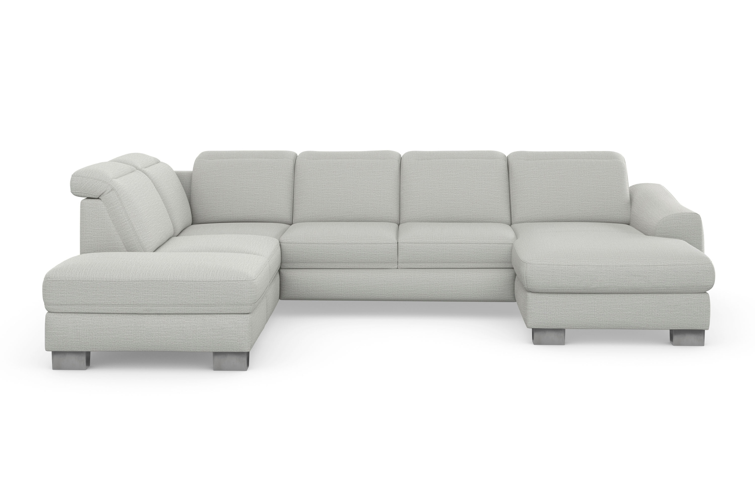 sit&more Wohnlandschaft »Dundee U-Form« mit Federkern und Edelstahlfüssen, wahlweise mit Kopfteilverstellung