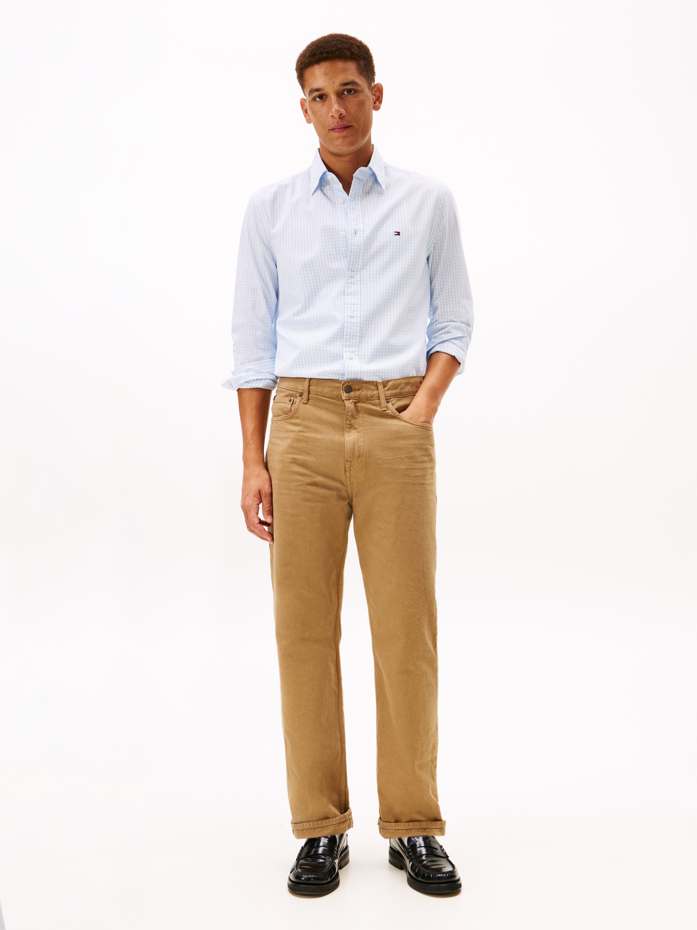 Tommy Hilfiger Chemise à manches longues »FLEX POPLIN BIG GINGHAM« regular fit, Button-down-Kragen