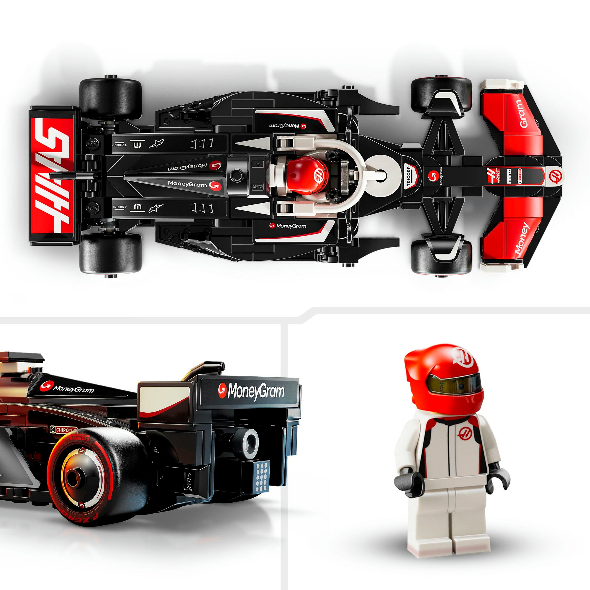 LEGO® Konstruktionsspielsteine »MoneyGram Haas F1® Team VF-24 Rennauto (77250), LEGO® Speed Champions« Made in Europe