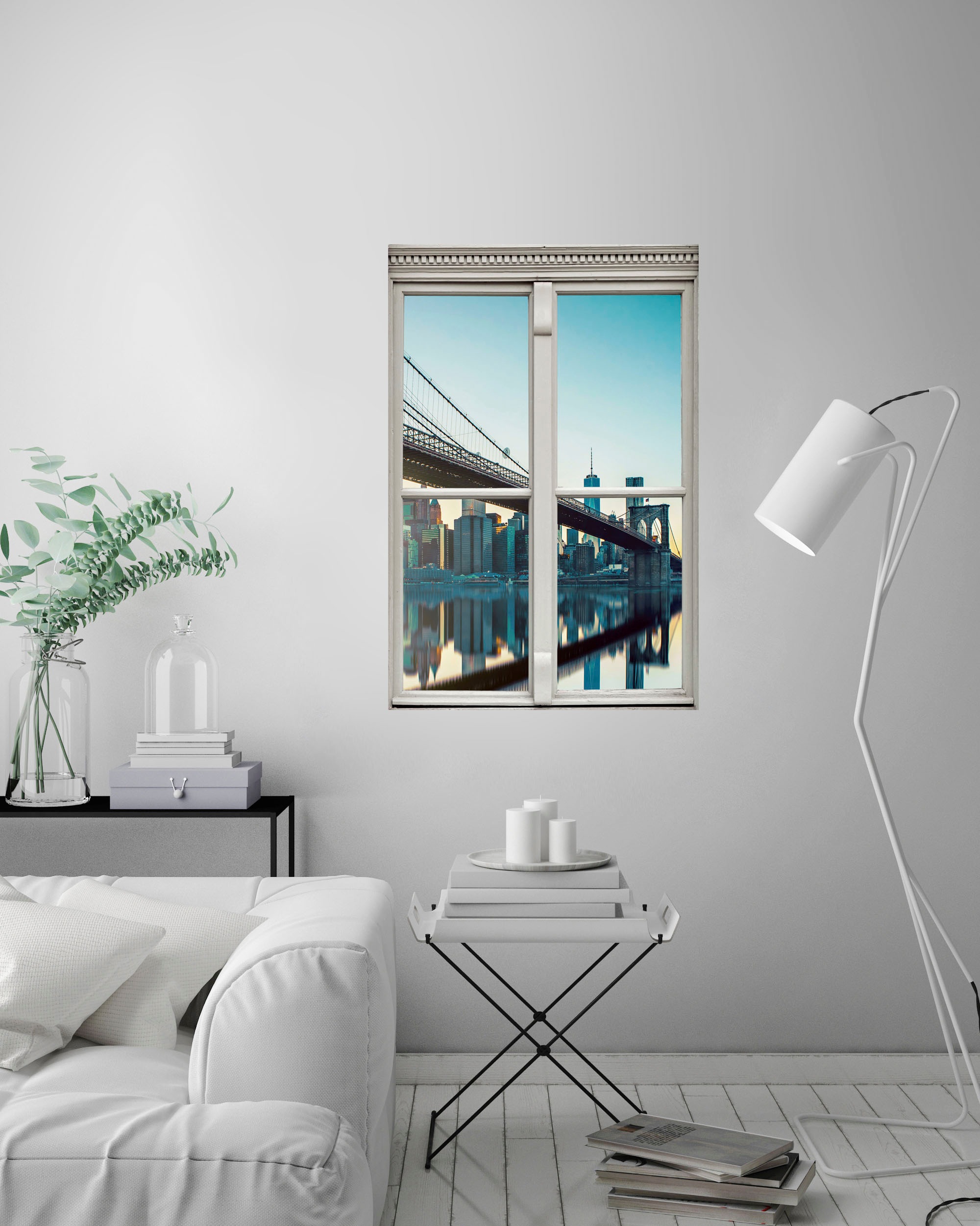 queence Wandsticker »Brooklyn Birdge« Wandsticker, Wandbild, selbstklebend, 3D, Fenster