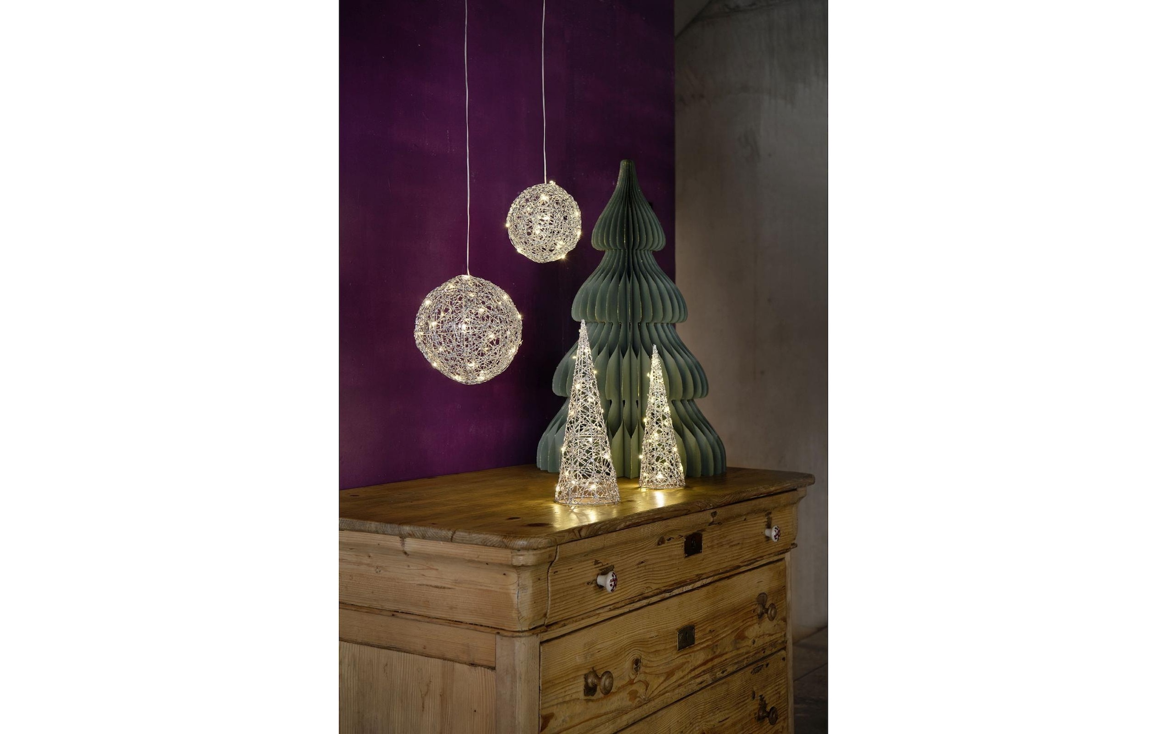 STT LED Dekofigur »Silber Baum Set 2 Stk.« Warmweiss