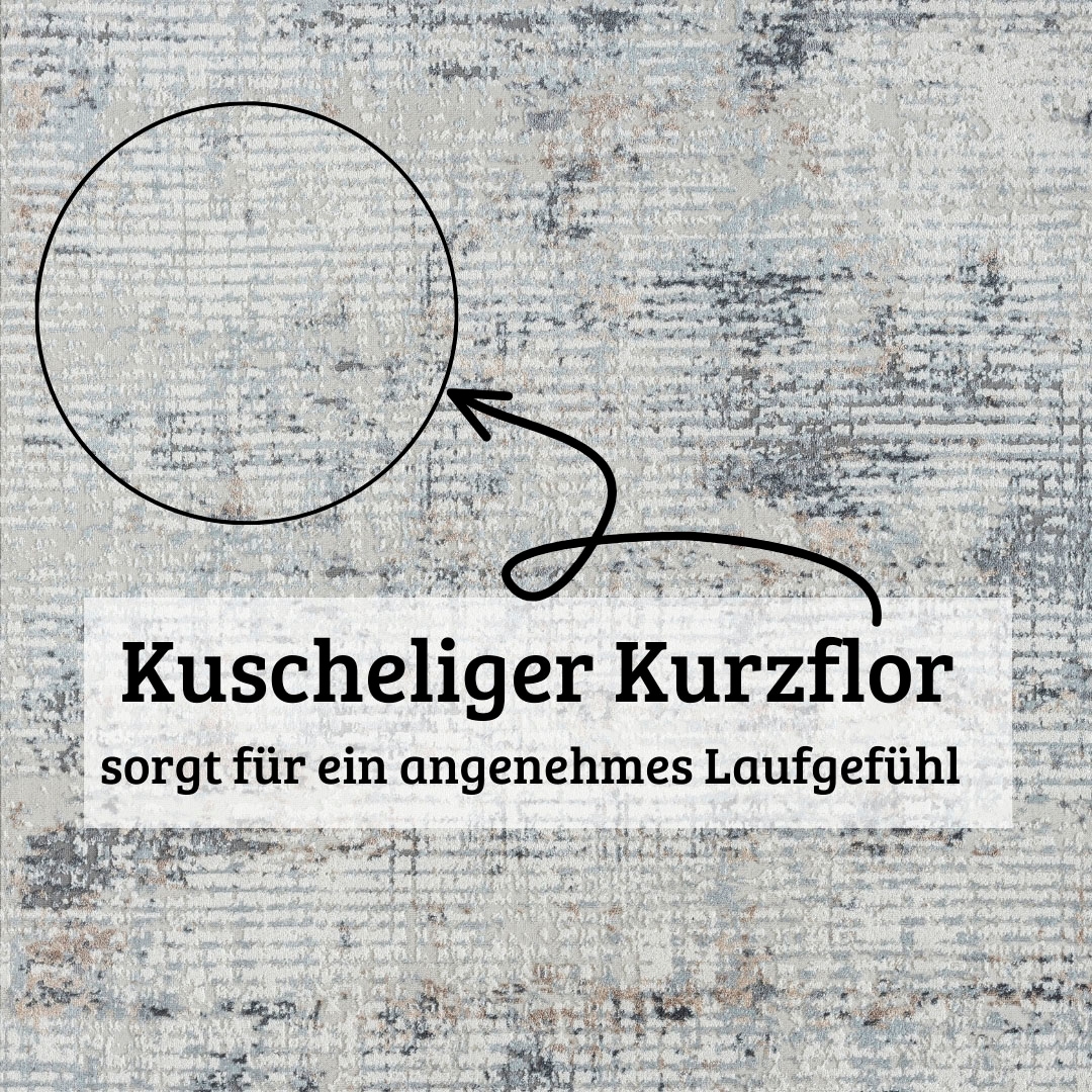 GOODproduct Teppich »Kaylan« rund 8 mm Höhe Kurzflor, modernes Design, pflegeleicht, Wohnzimmer