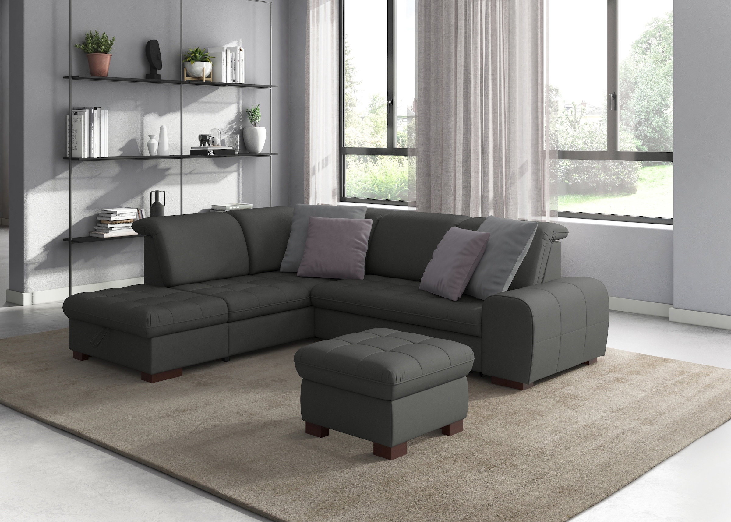 sit&more Ecksofa »Luxor L-Form« wahlweise mit Bettfunktion, Stauraum und Kopfteilverstellung