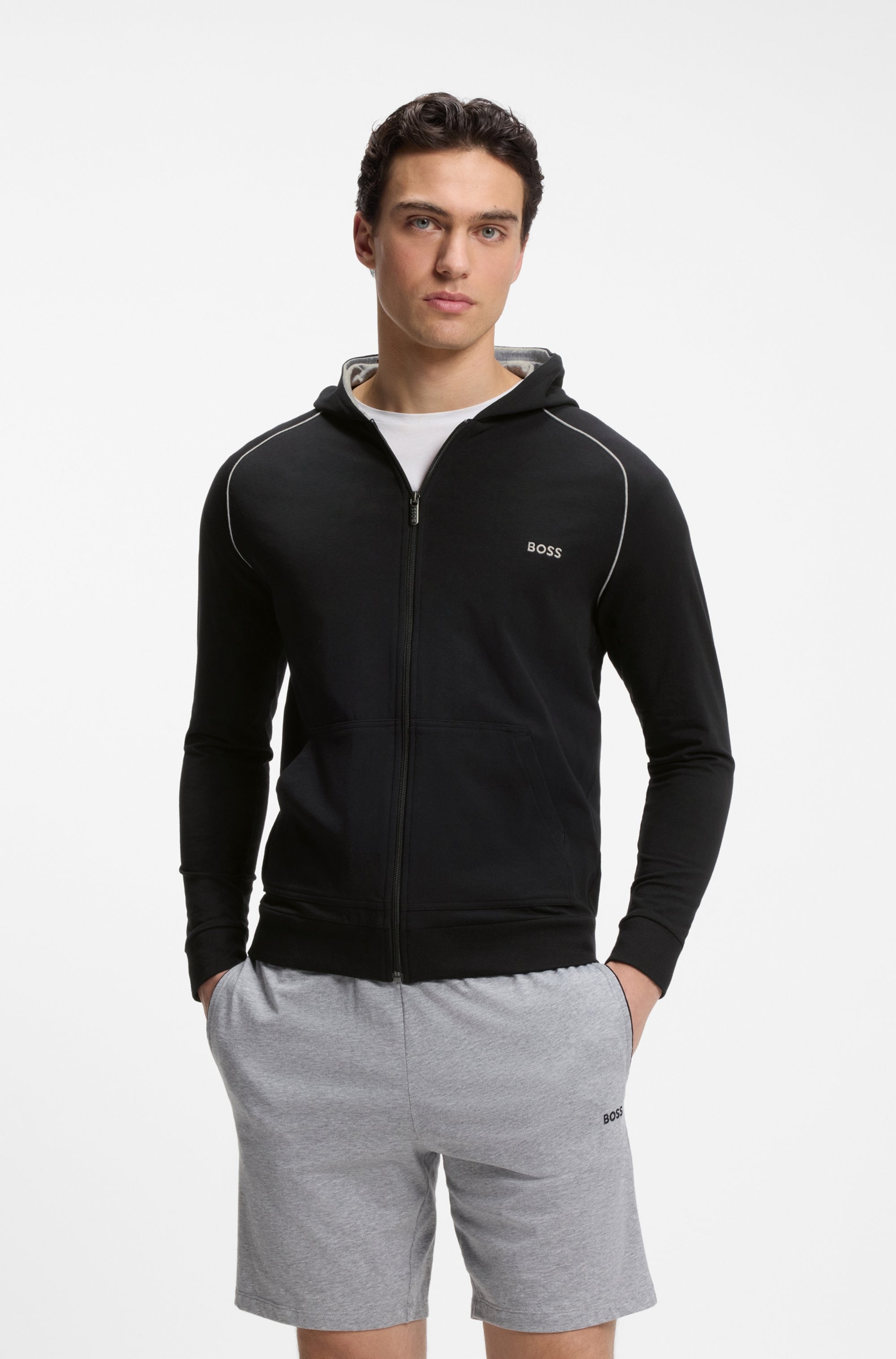 BOSS Sweat à capuche »Mix&Match Jacket H« mit BOSS Stickerei auf der Brust