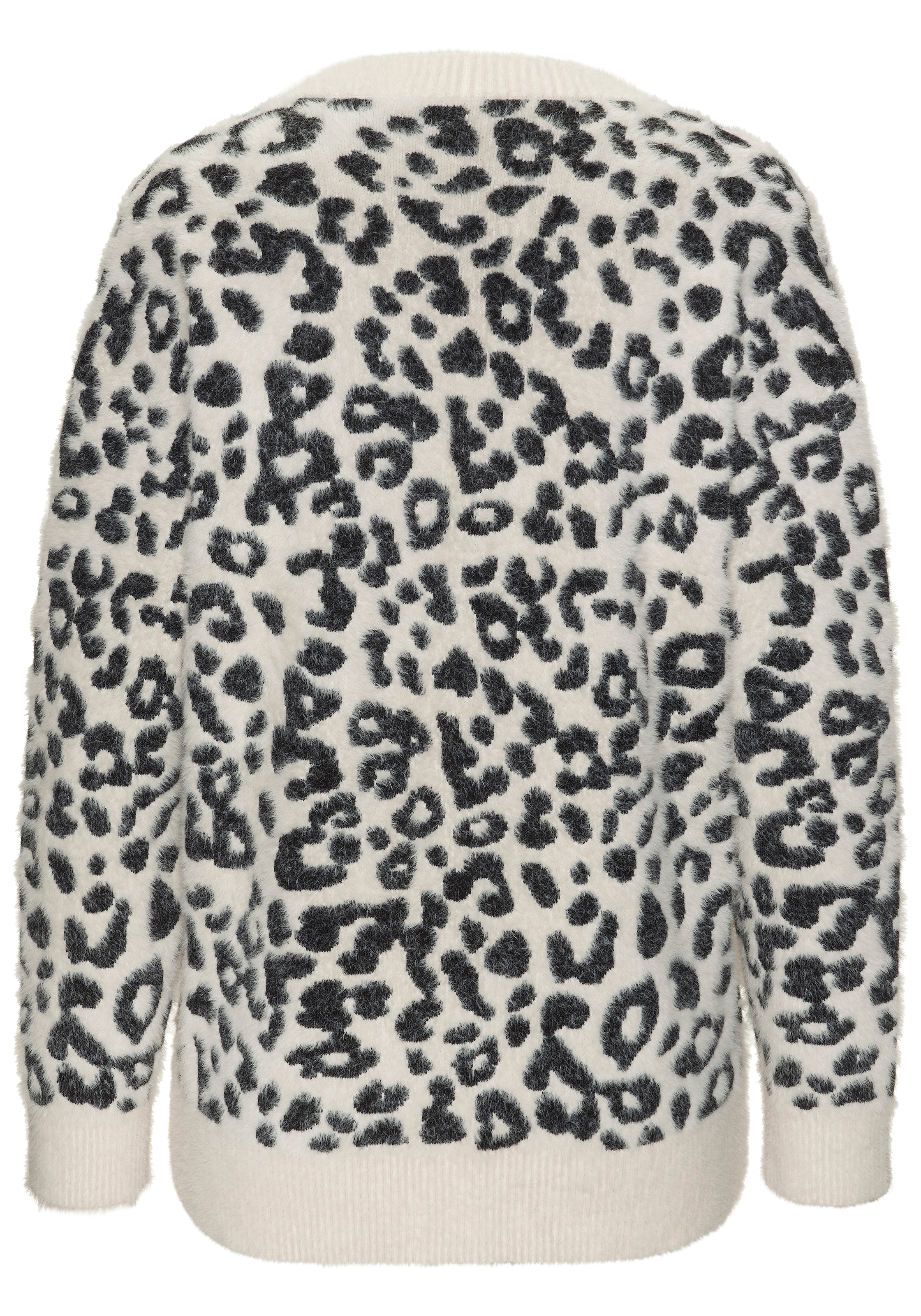 LASCANA Veste en tricot »in flauschiger Qualität mit Leomuster und lässiger Oversize-Form« Cardigan à motif léopard, veste en tricot oversize avec motif animal