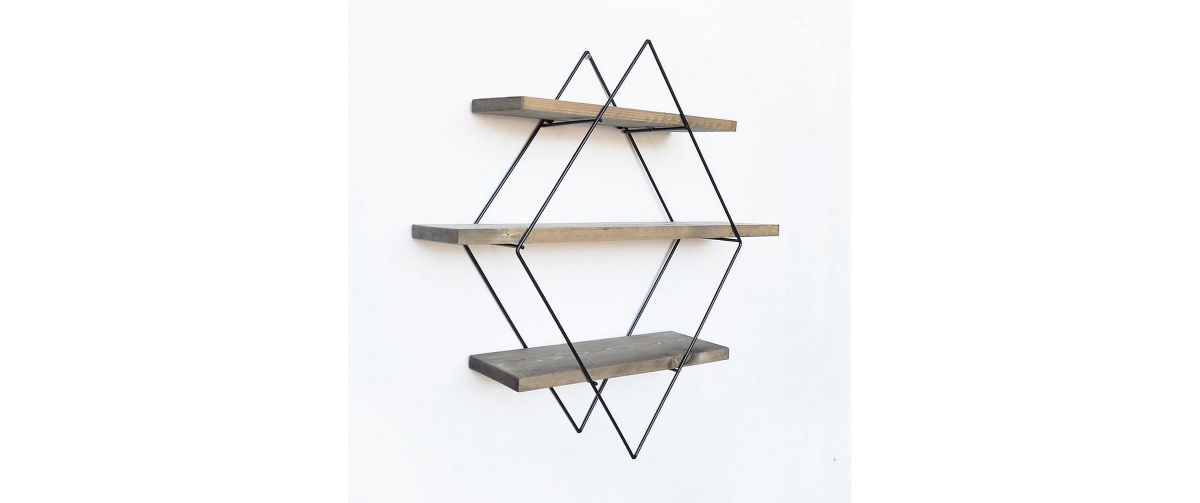 WOODY FASHION Wandregal »WR007 60 x 60 x 14 cm, Schwarz/Walnuss«