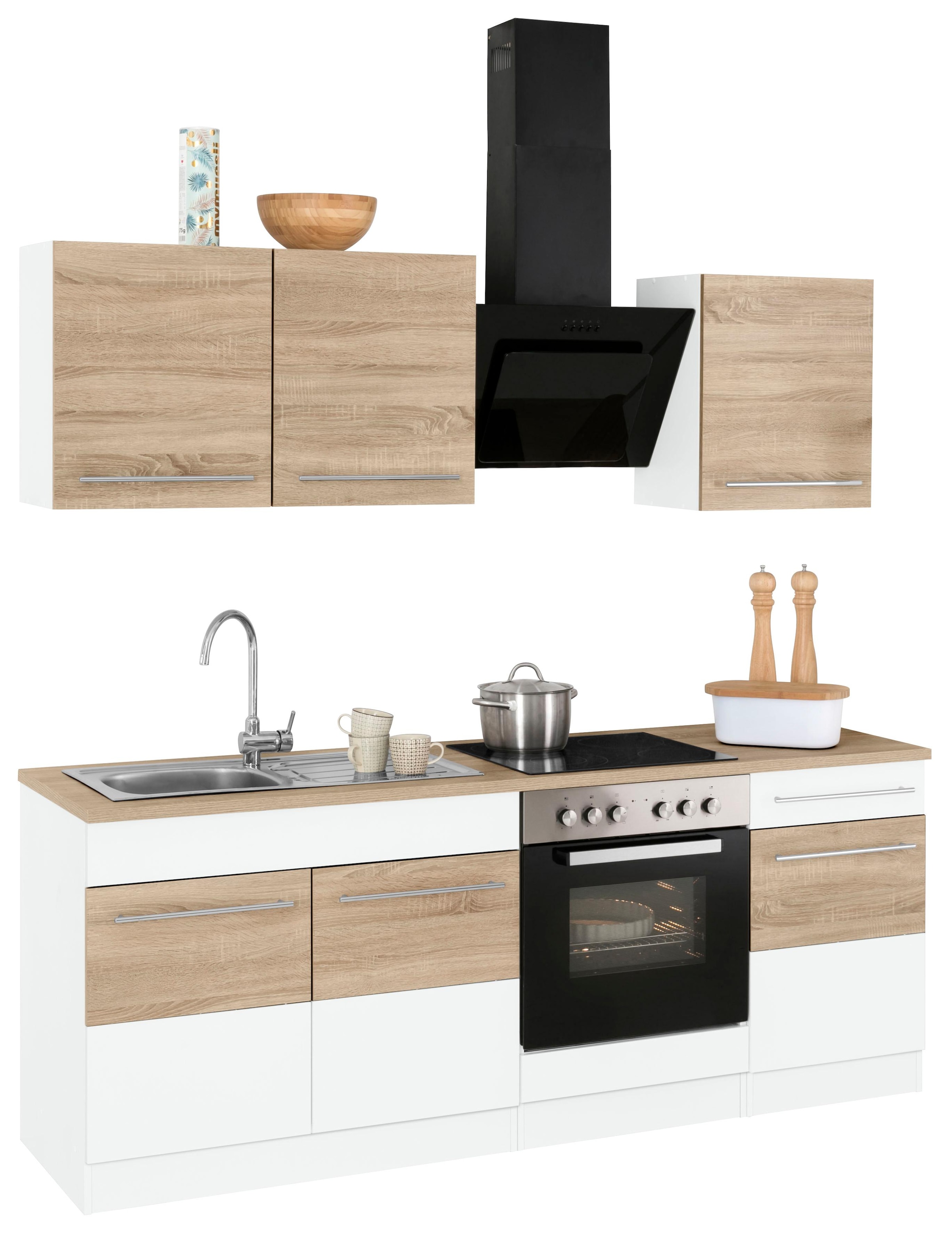 KOCHSTATION Kitchenette »KS-Trient« Largeur 210 cm, avec appareils électroménagers en option, avec plan de travail