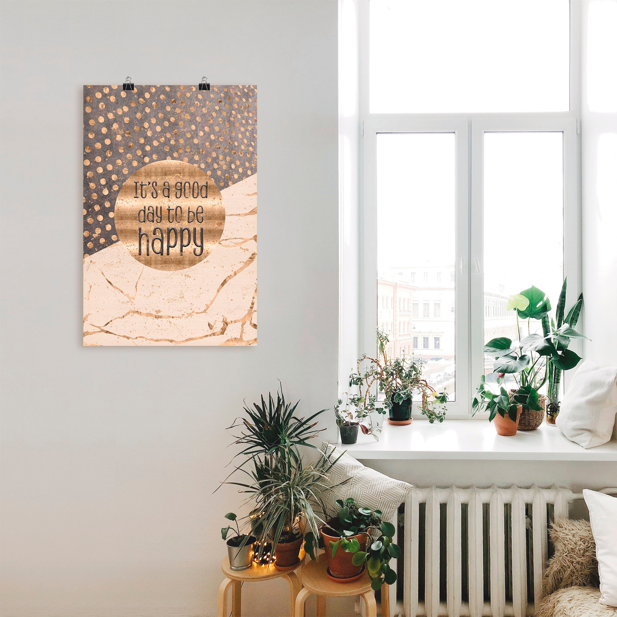 Artland »Ein guter Tag um glücklich zu sein« 1 cuis tlg. als Alubild, Leinwandbild, Poster in verschied. Grössen