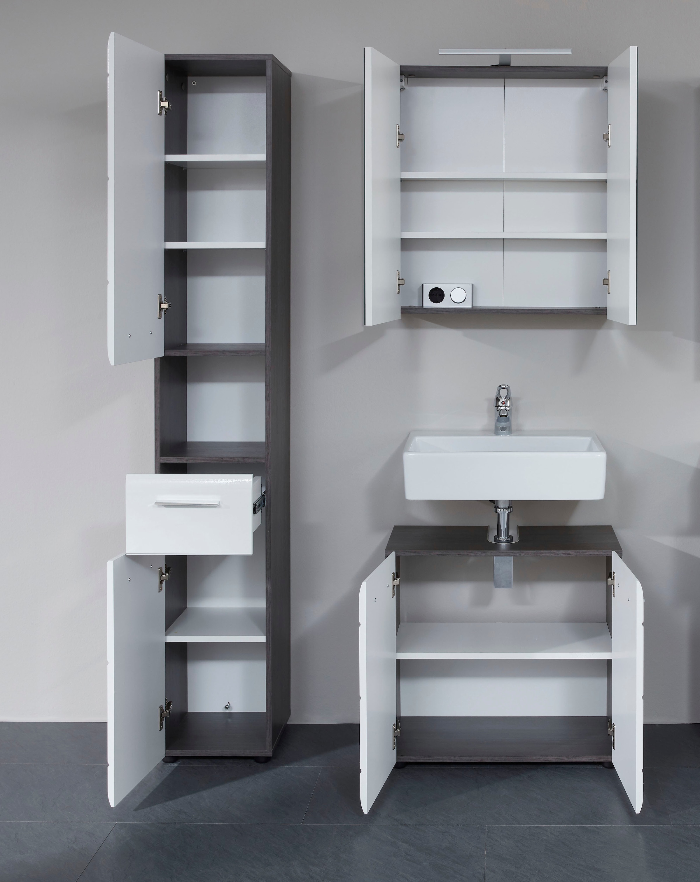 welltime Ensemble de meubles de salle de bain »Sovana« Set, 3 cuis tlg.