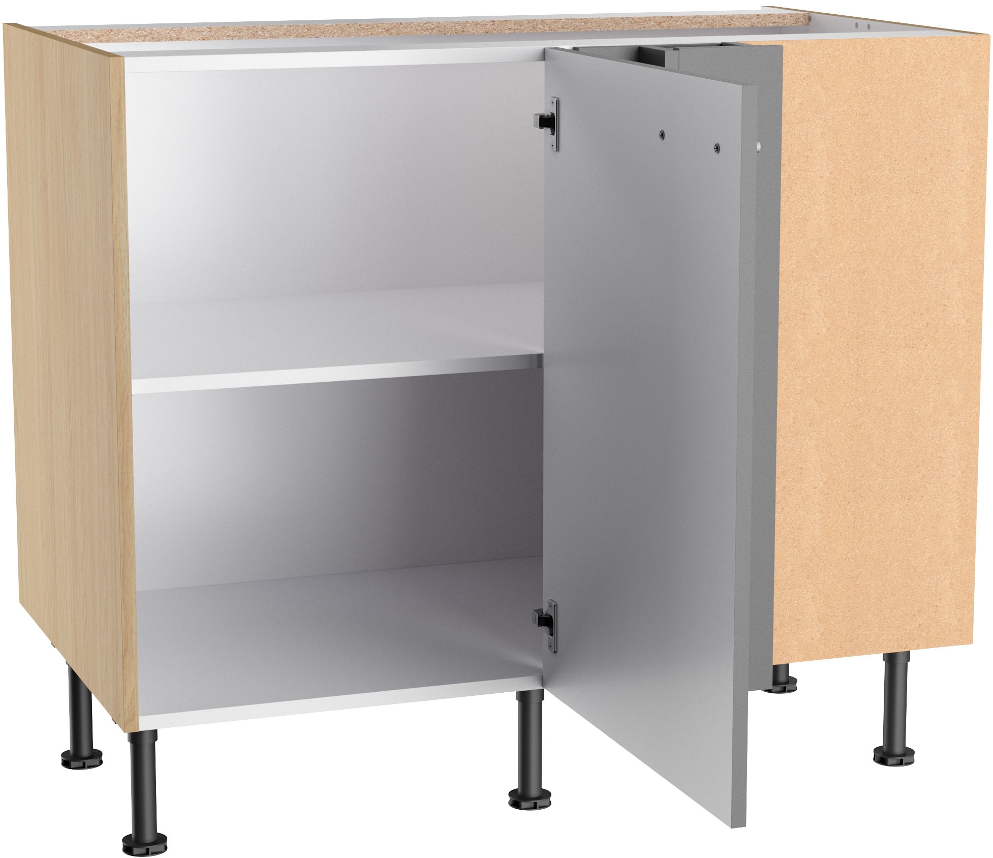 KOCHSTATION Eckunterschrank »KS-Lucy« Breite 100 cm, mit  1 Tür, Soft-Close, höhenverstellbare Füsse