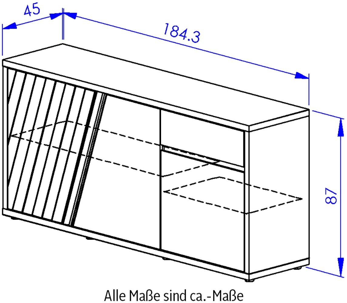 Gami Sideboard »EPURA« Sideboard 3 Türen 1 Schublade