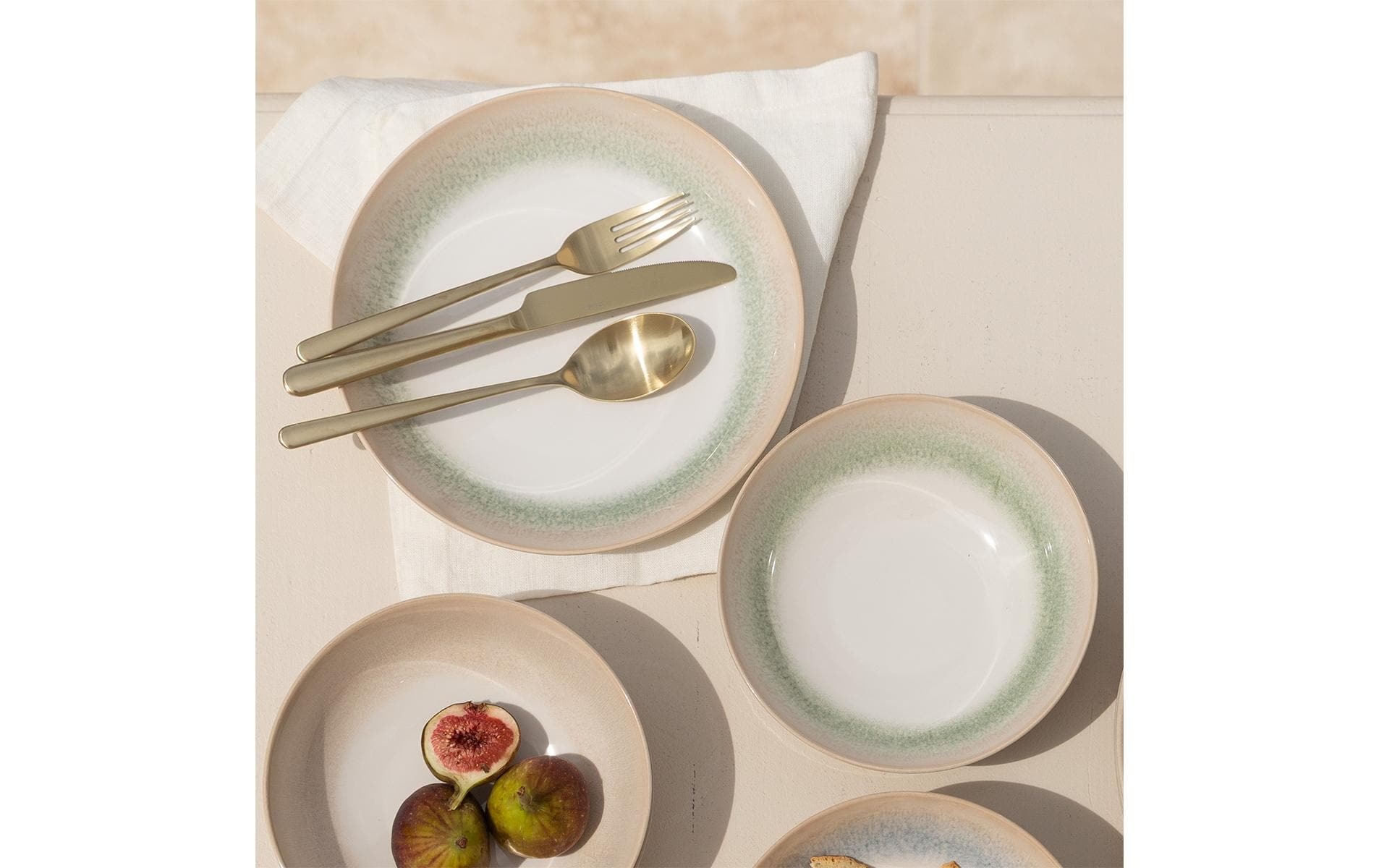   Dessertschale »Lunasol Elements Vulcano Sand la mar 4 Stück 18 cm« aus Steingut