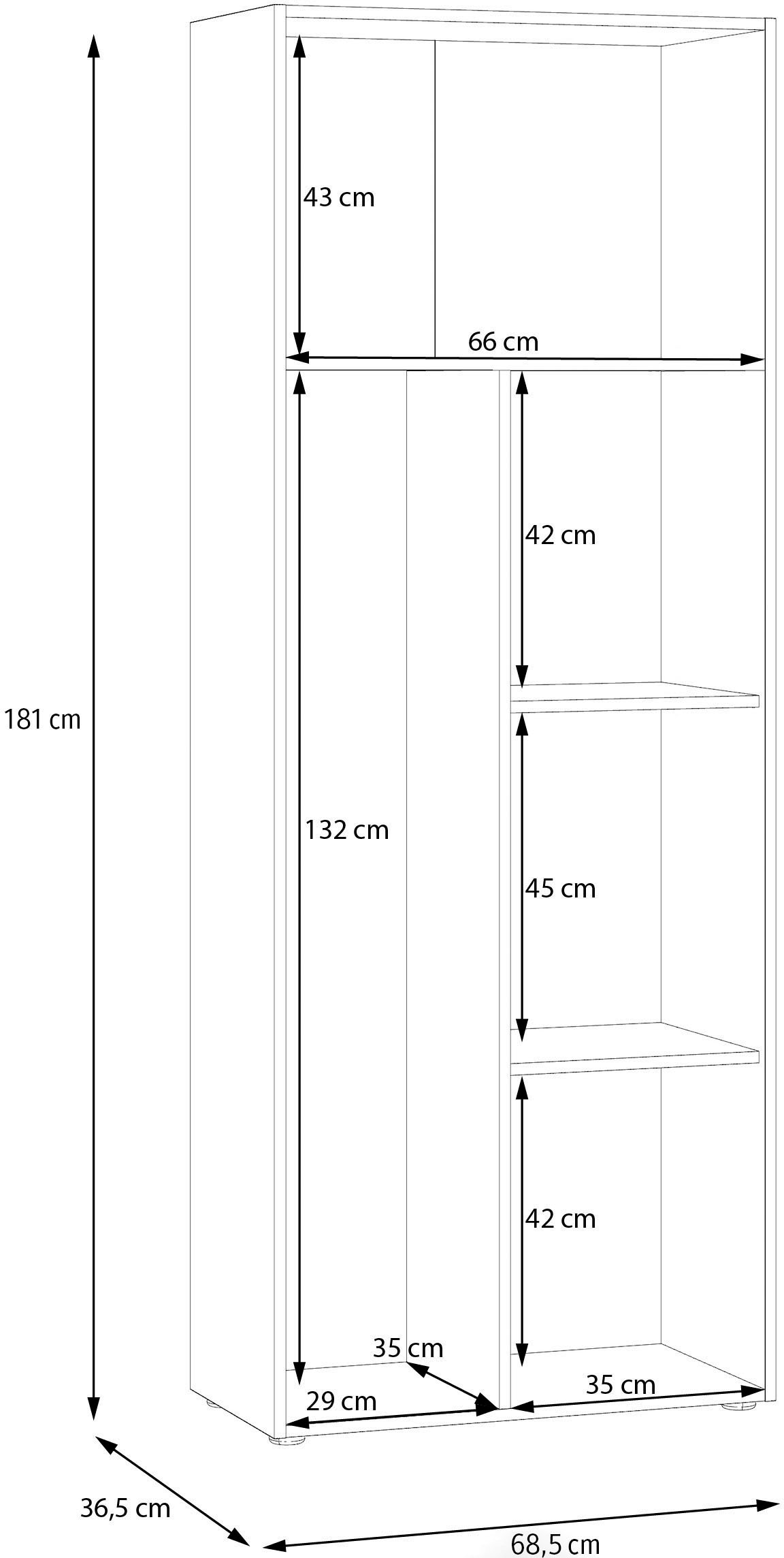 FORTE Armoire multi-usages »NET306« armoire polyvalente, étagères incluses, différents décors