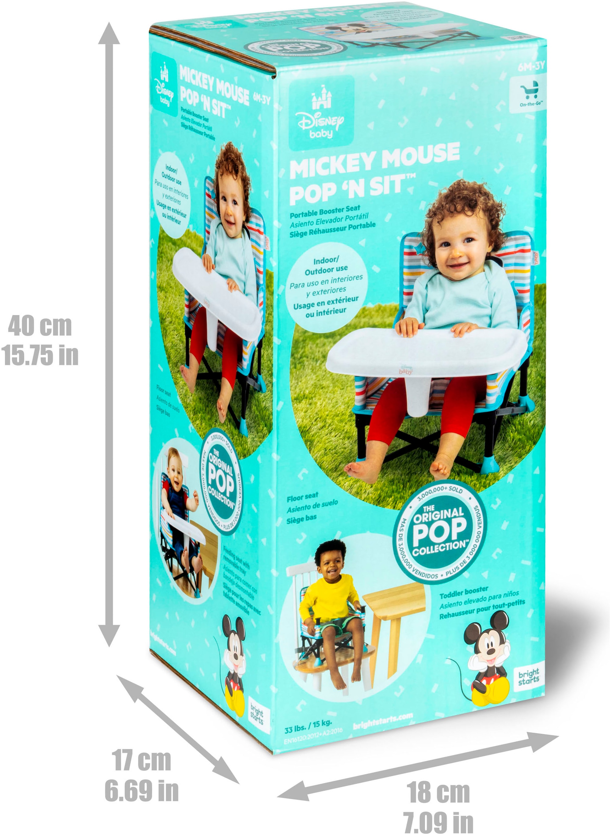 Bright Starts Siège de table »MICKEY MOUSE Pop ‘N Sit™ Portable Booster Seat«