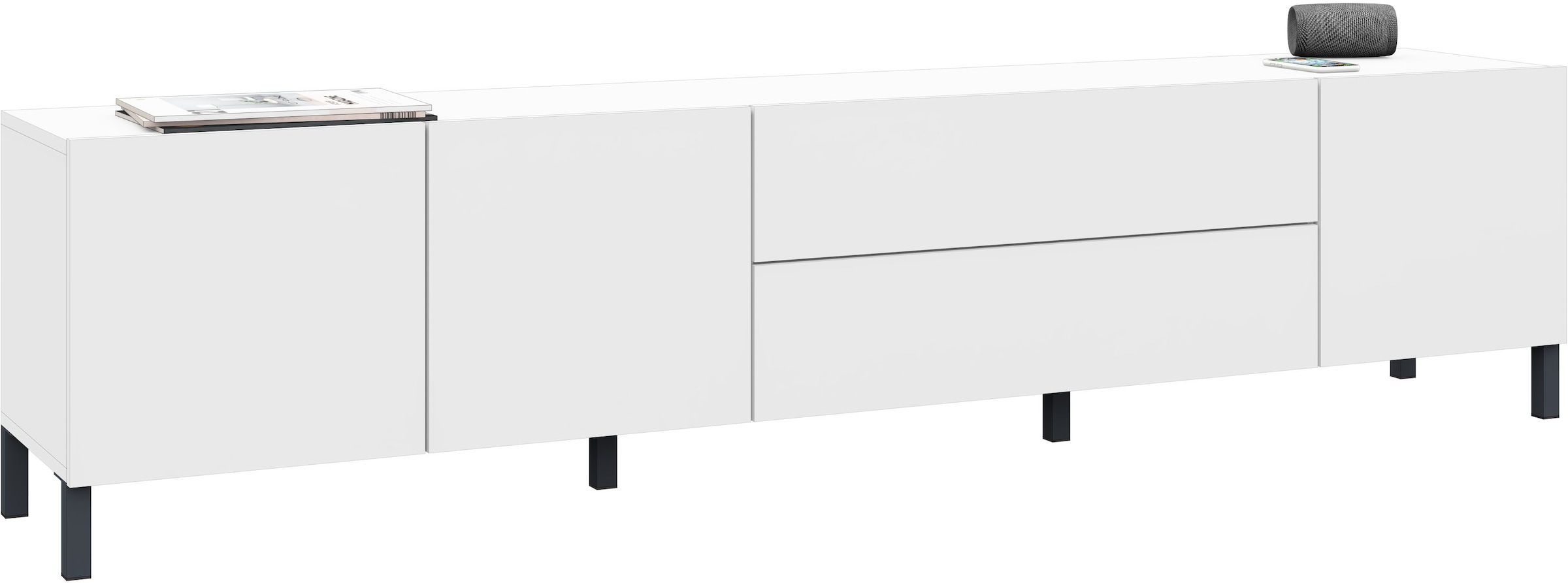 borchardt Möbel Lowboard Metallfüsse, grifflose Optik