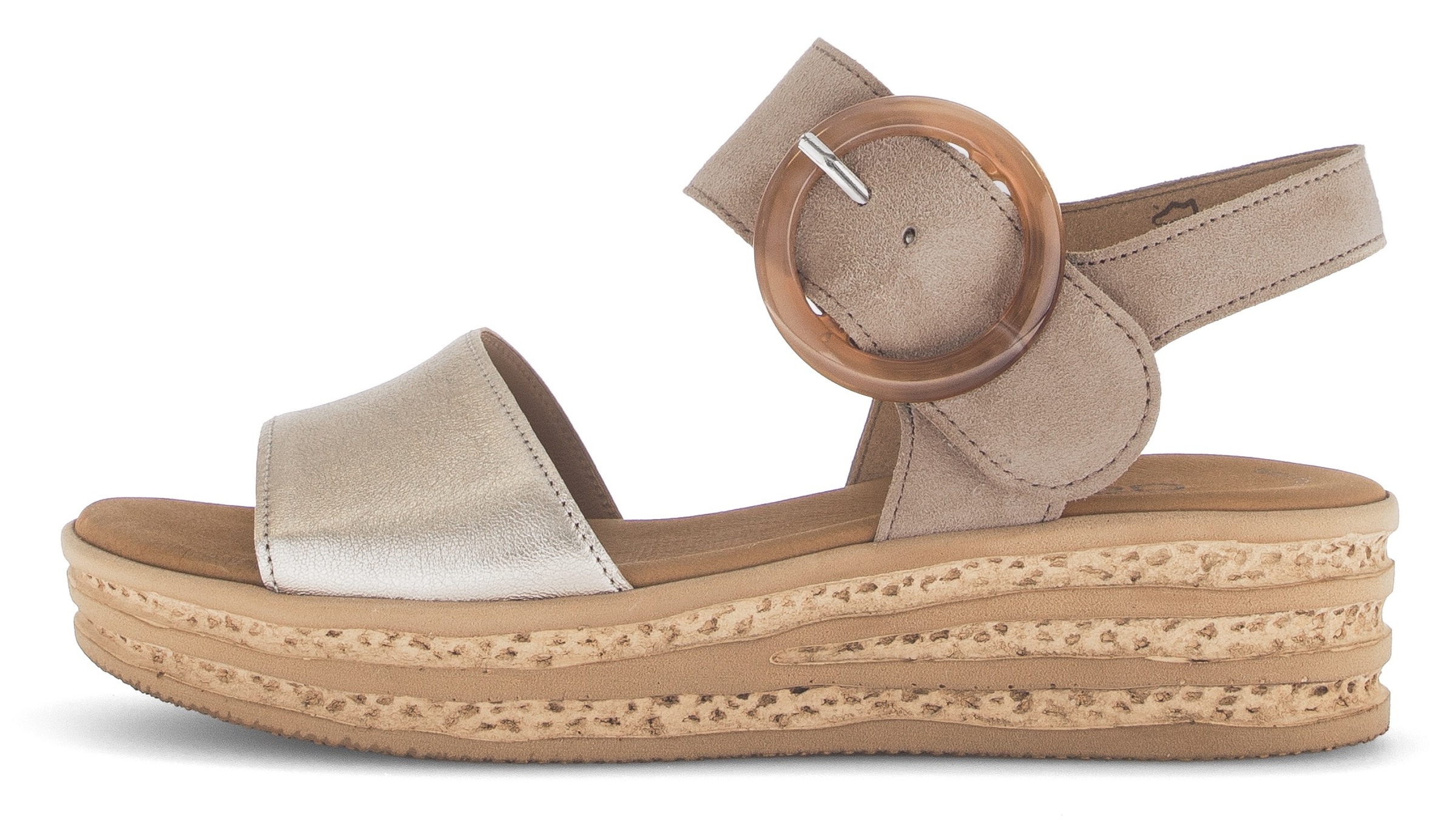 Gabor Sandales compensées  , Sommerschuh, Riemchensandale, Klettverschluss unter der Zierschnalle