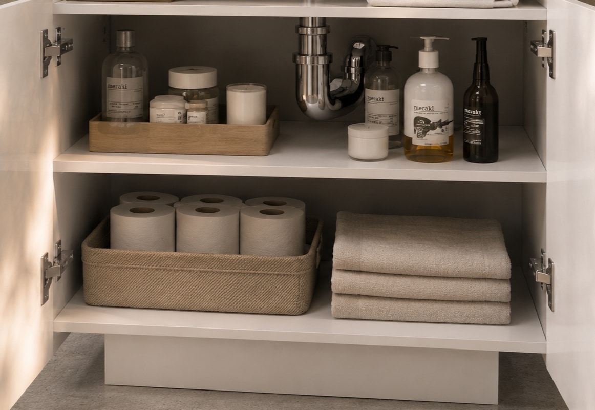 welltime Waschbeckenunterschrank »Vela,Breite 60cm, 2 Türen, 2 Fächer, mit Siphonausschnitt« 1 Stk. tlg. Waschbeckenunterschrank,Waschtisch,Design mit schrägen Türen