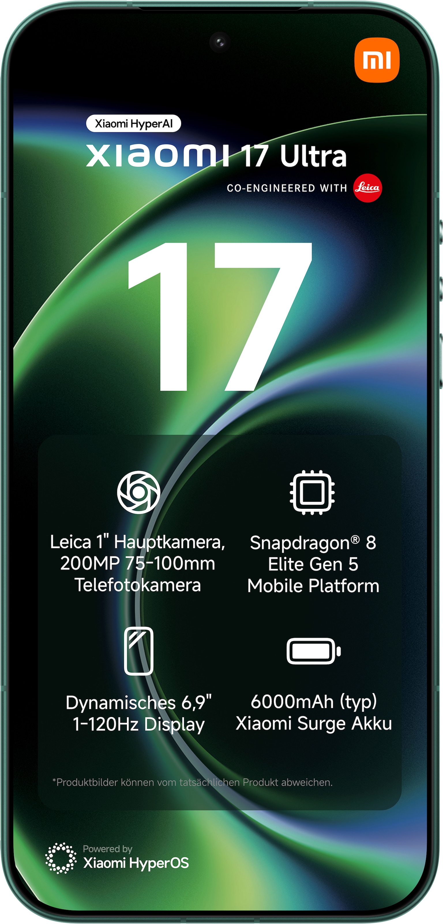 Xiaomi Smartphone »17 Ultra 16+512GB« Starlit Green