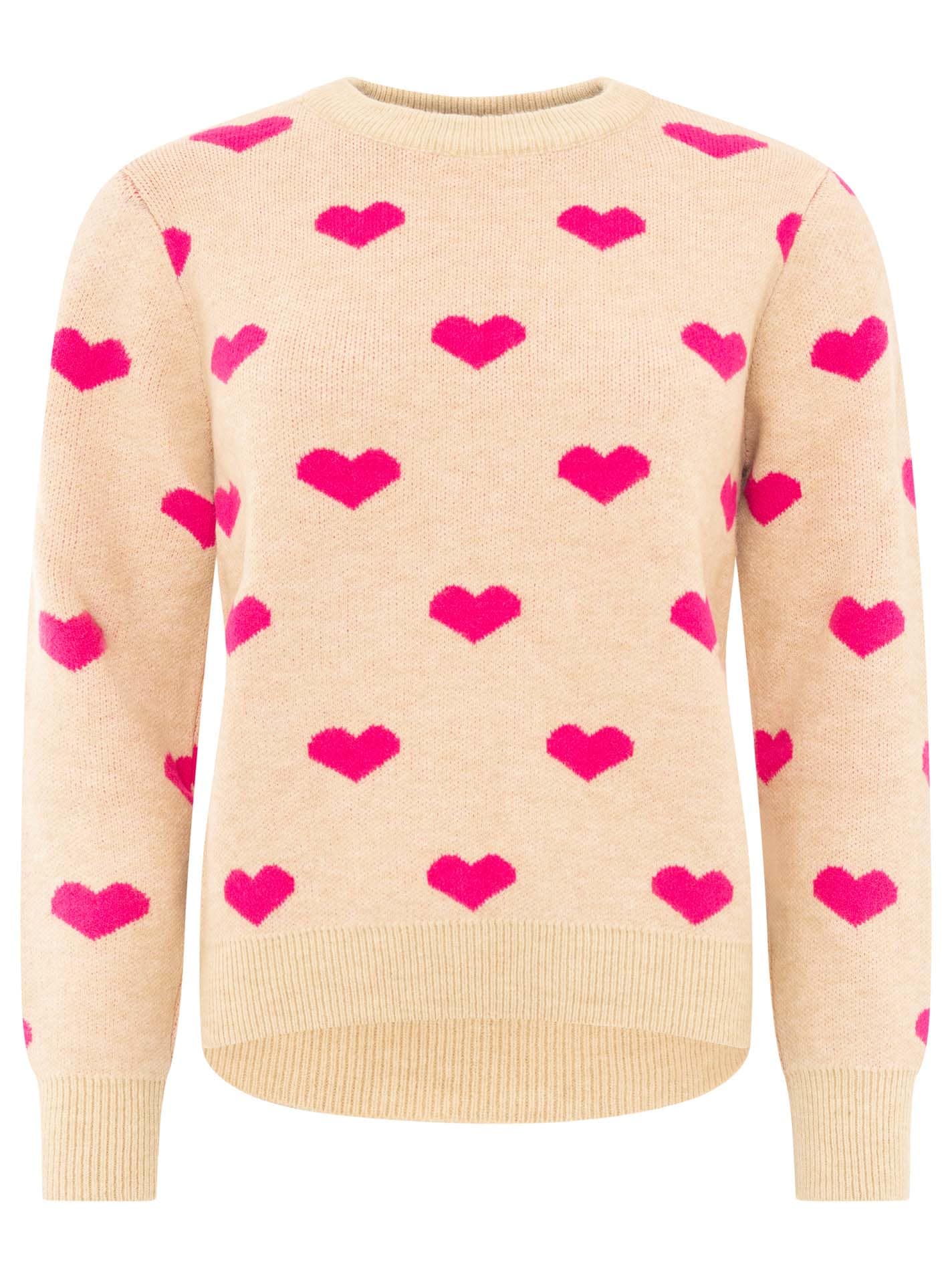 Zwillingsherz Pull en tricot »"Herz"« avec motif cœur, col rond