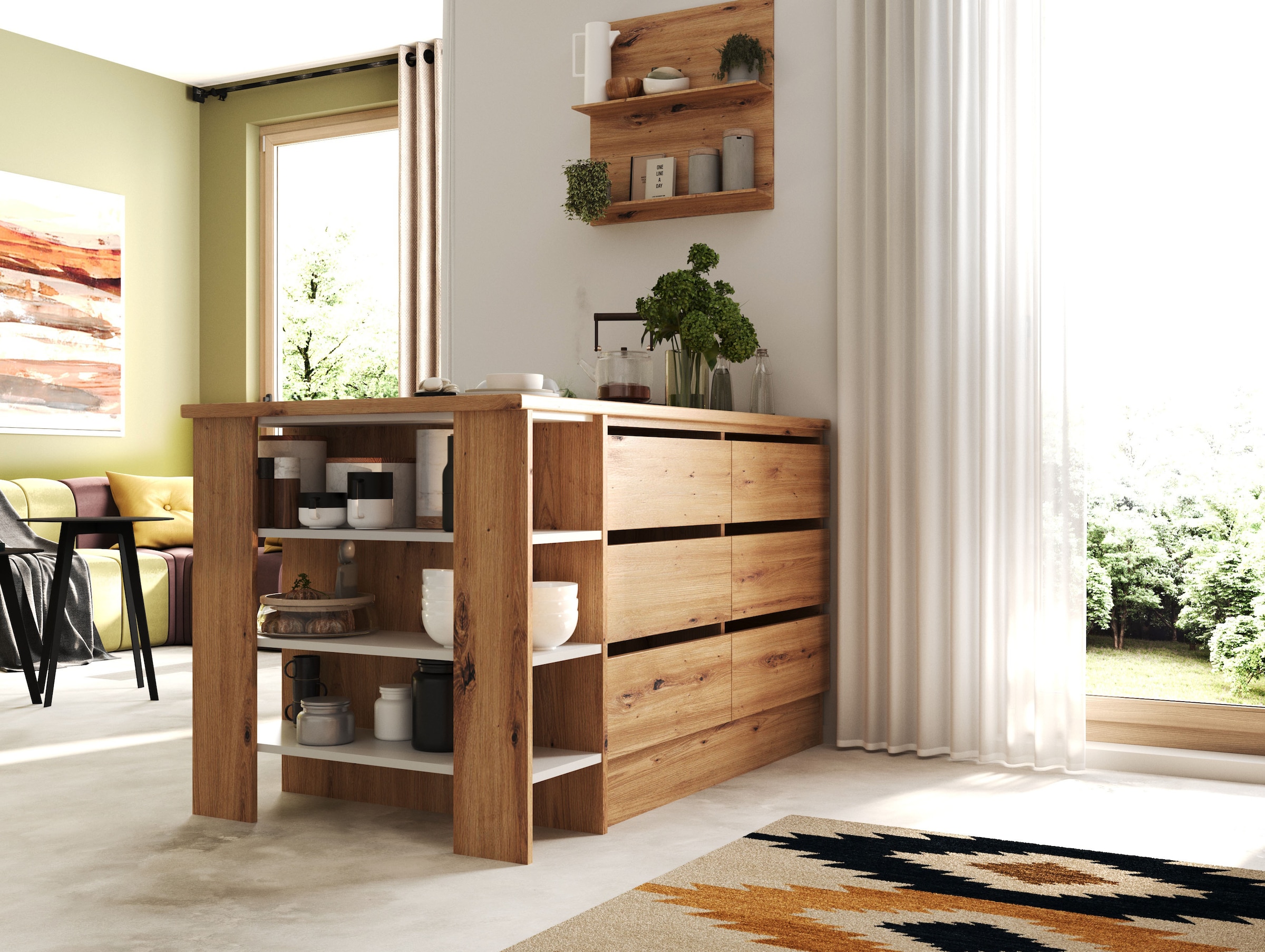 RESPEKTA Kücheninsel »Hilde« Breite 150 cm, inkl. Hängeregal