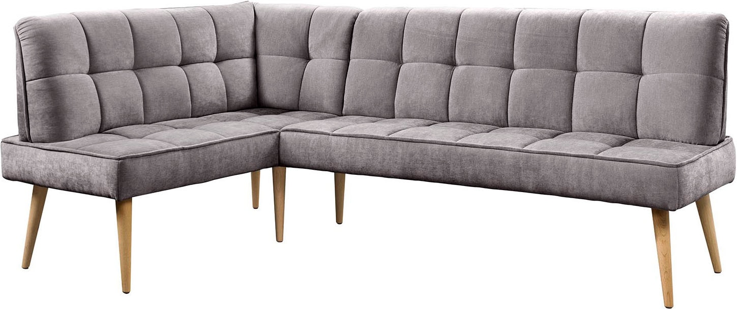 exxpo - sofa fashion Banc d'angle »Latte« moderne Sitz- und Rückensteppung, bequem und elegant, hoher Holzfuss