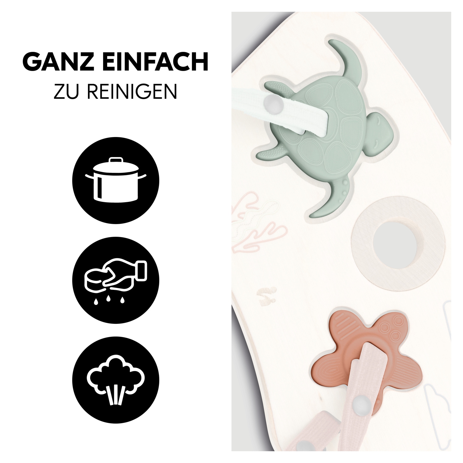 Hauck Puzzle »Play Puzzling S, Turtle & Flower« aus Holz; für Hauck Play Tray; FSC® - schützt Wald