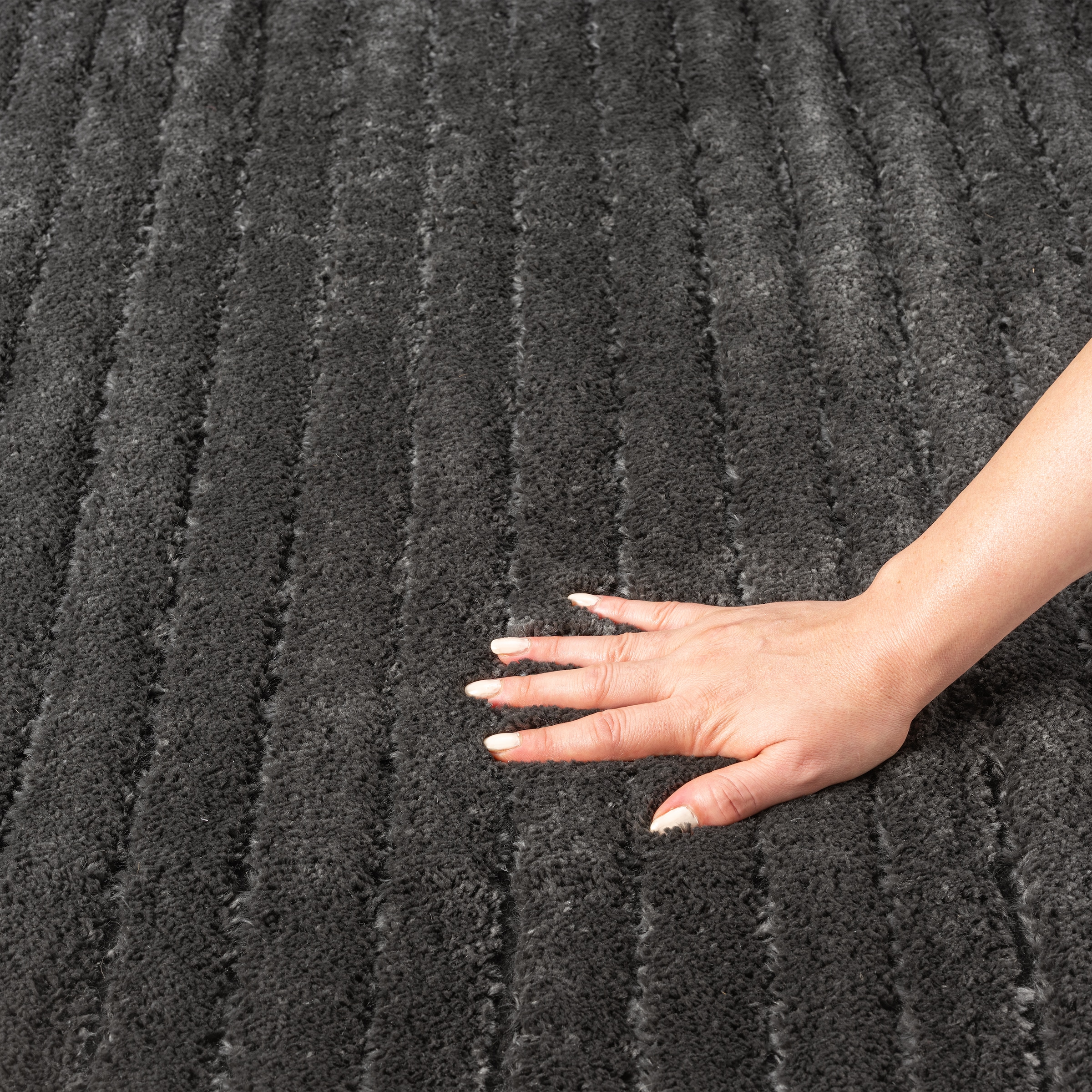 LeGer Home by Lena Gercke Tapis »Selma« Rectangulaire 19 mm Höhe Hoch-Tief-Struktur, Streifen Design, weich, Wohnzimmer, Schlafzimmer