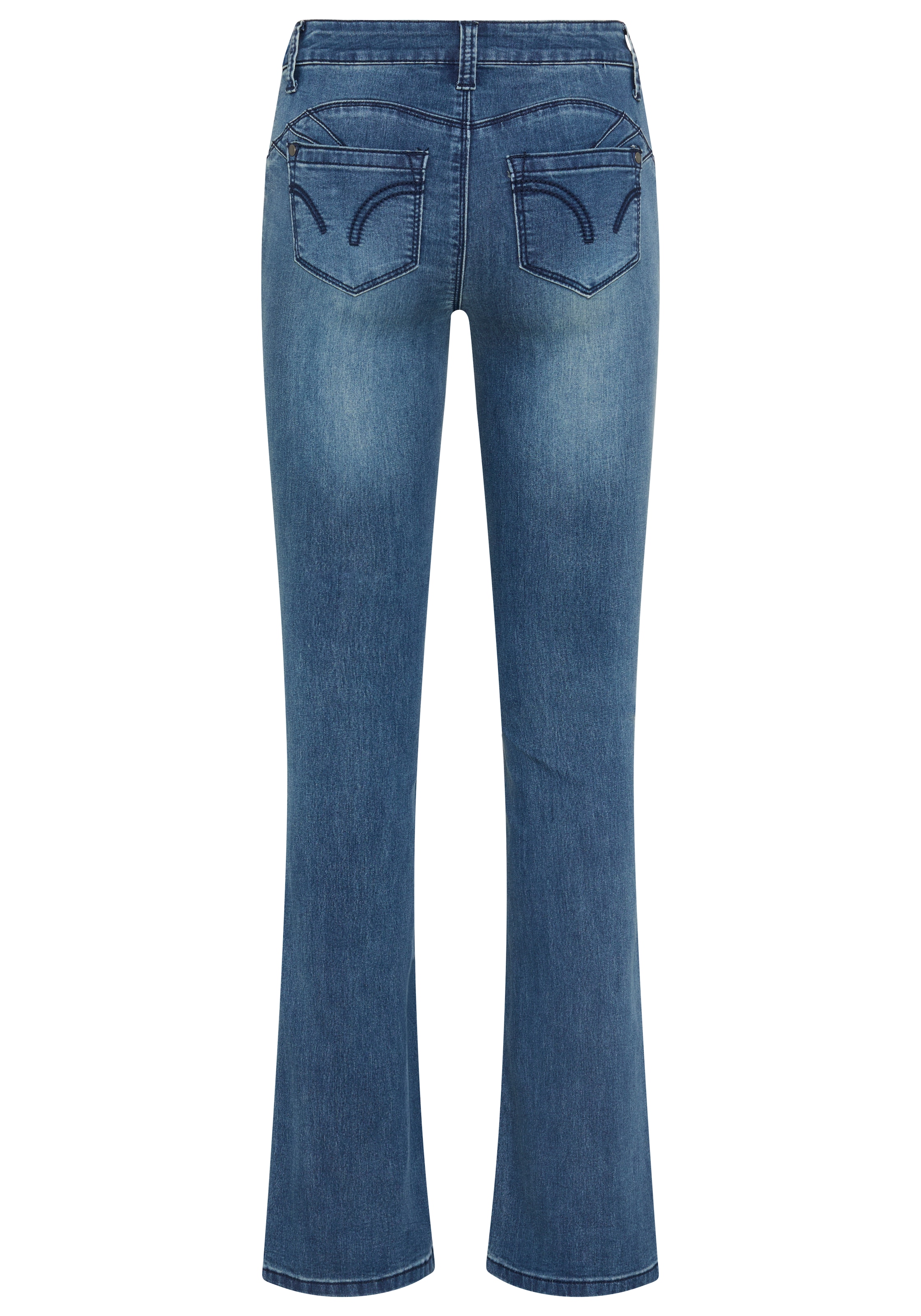 Arizona Jeans bootcut »Shaping« bootcut, coutures contrastées, lavage effet usé, taille basse