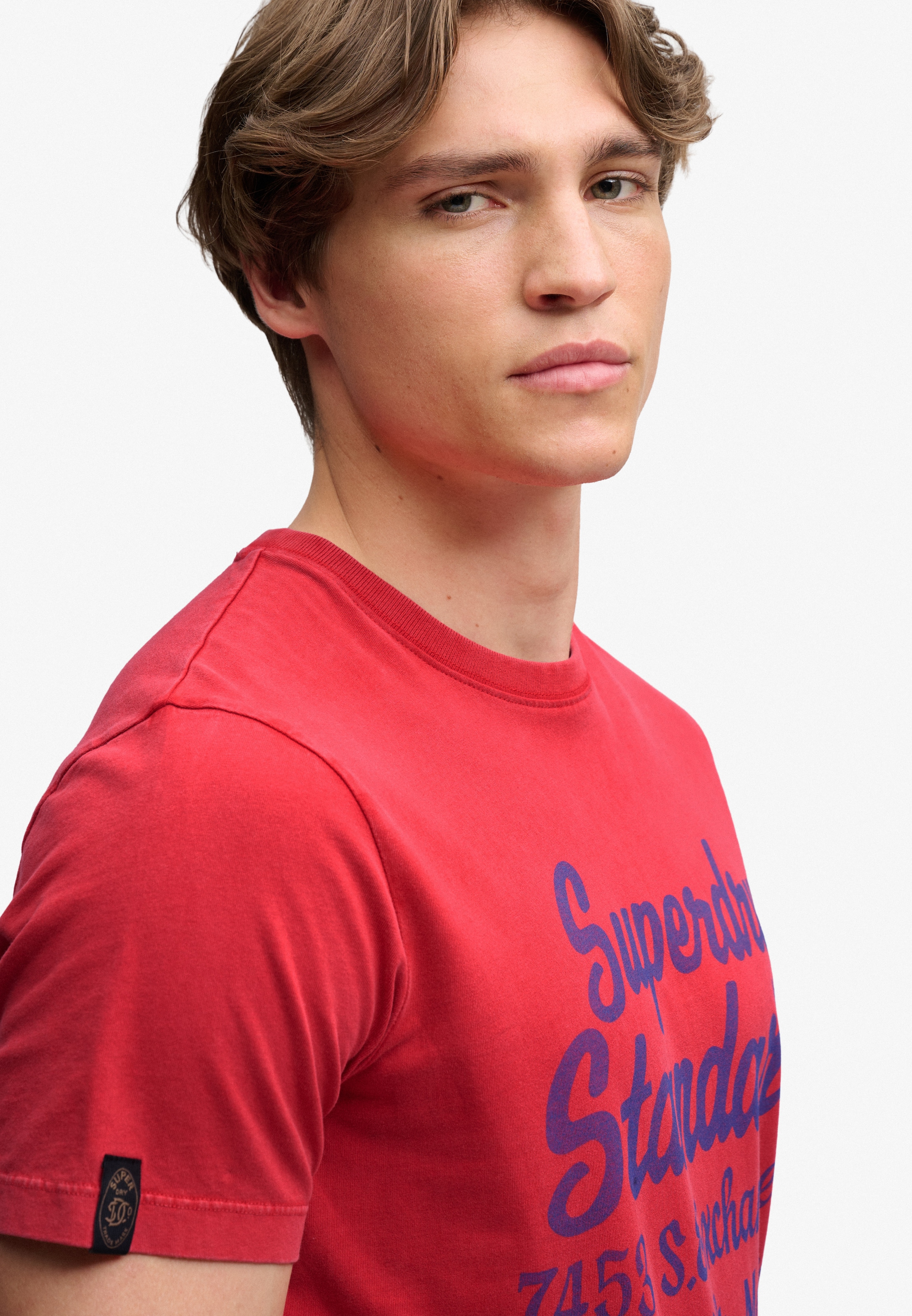 Superdry Shirt à col rond »VINTAGE SCRIPT TEE« coton, coupe décontractée