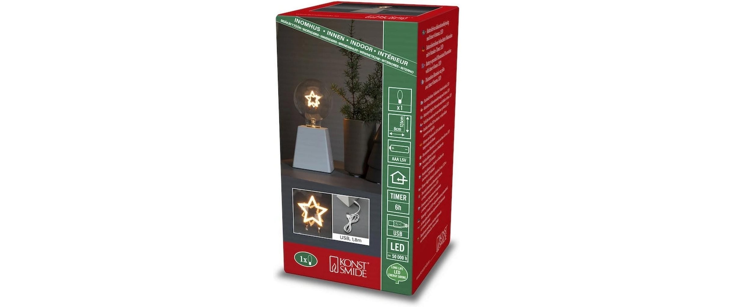 KONSTSMIDE »Tischleuchte Stern LED 1.5 V« Module LED couleur ambre
